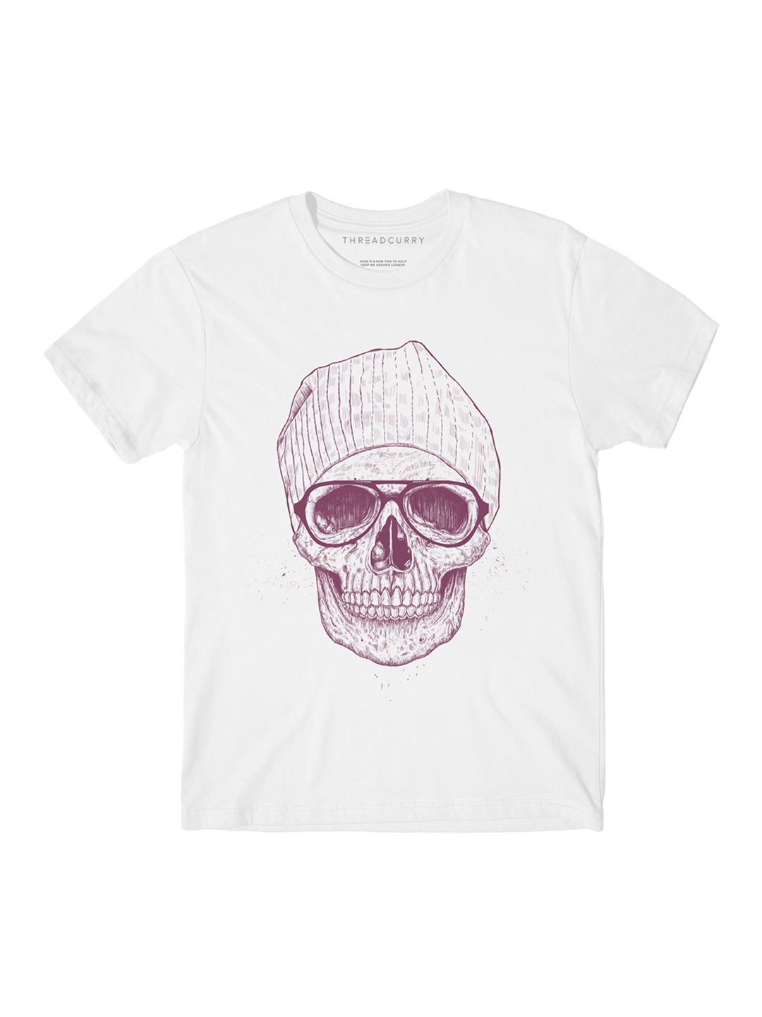 

THREADCURRY Boys White Printed Round Neck T-shirt