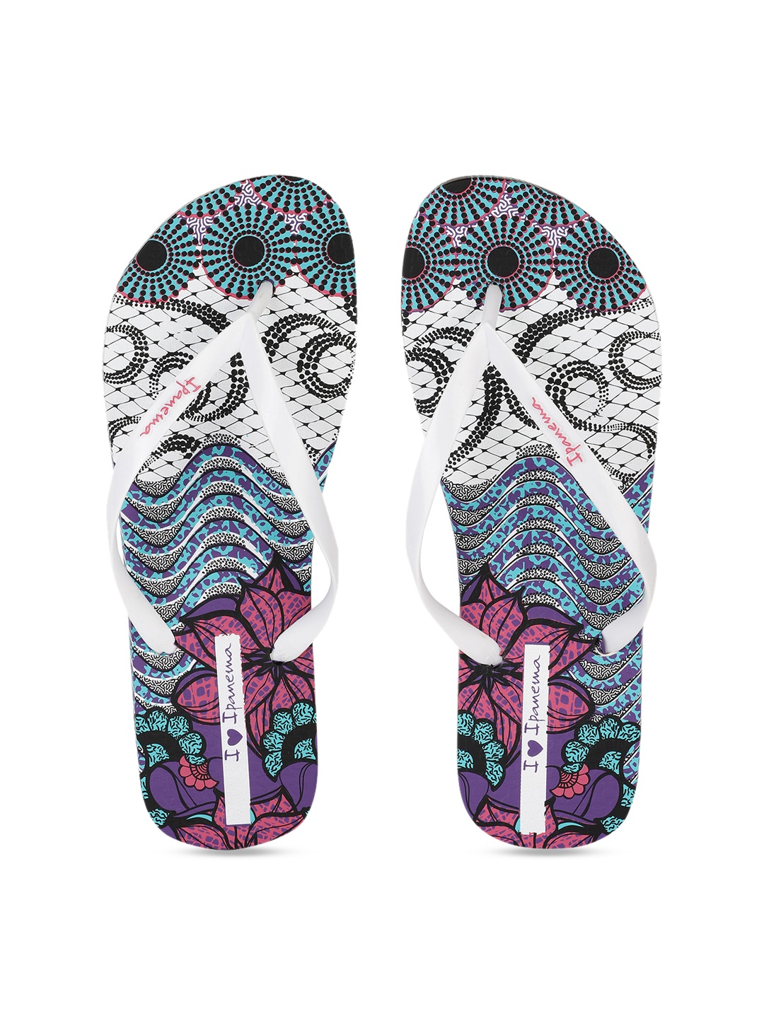 

iPanema Women White Printed Thong Flip-Flops