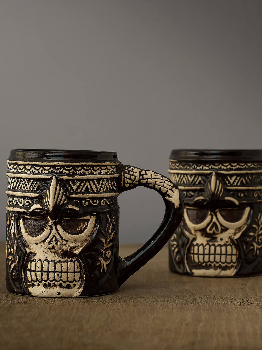 

Homesake Set of 2 Black & Brown Ghost Mug Tumbler