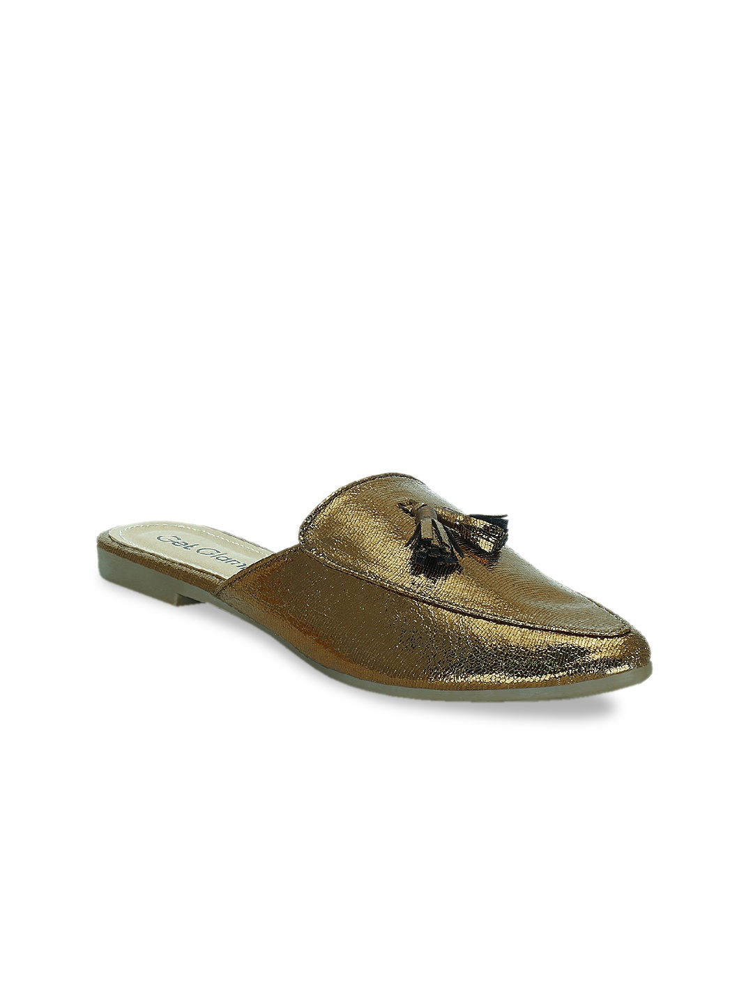 

Get Glamr Women Copper-Toned Solid Mules