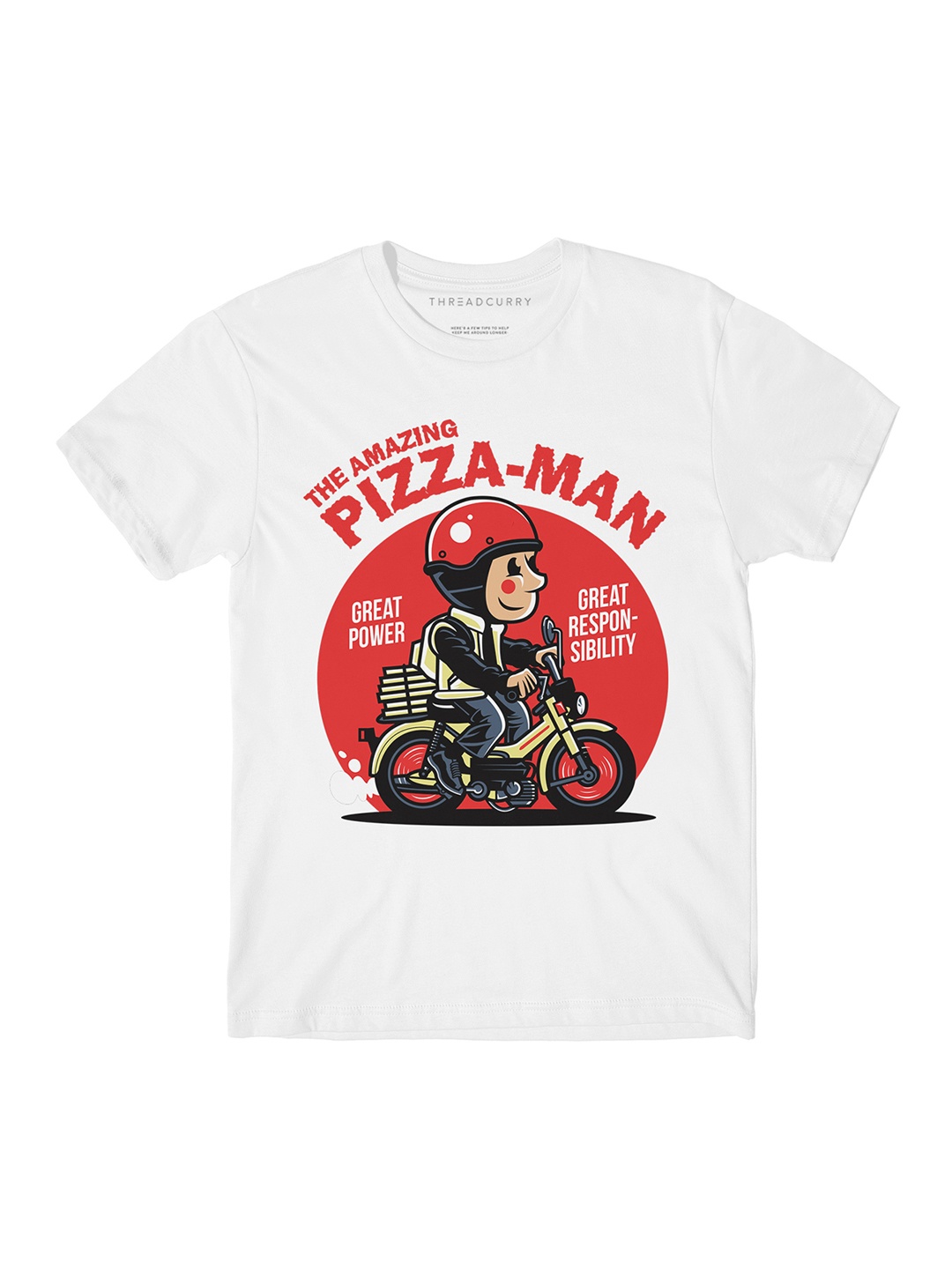 

THREADCURRY Boys White Printed Round Neck T-shirt