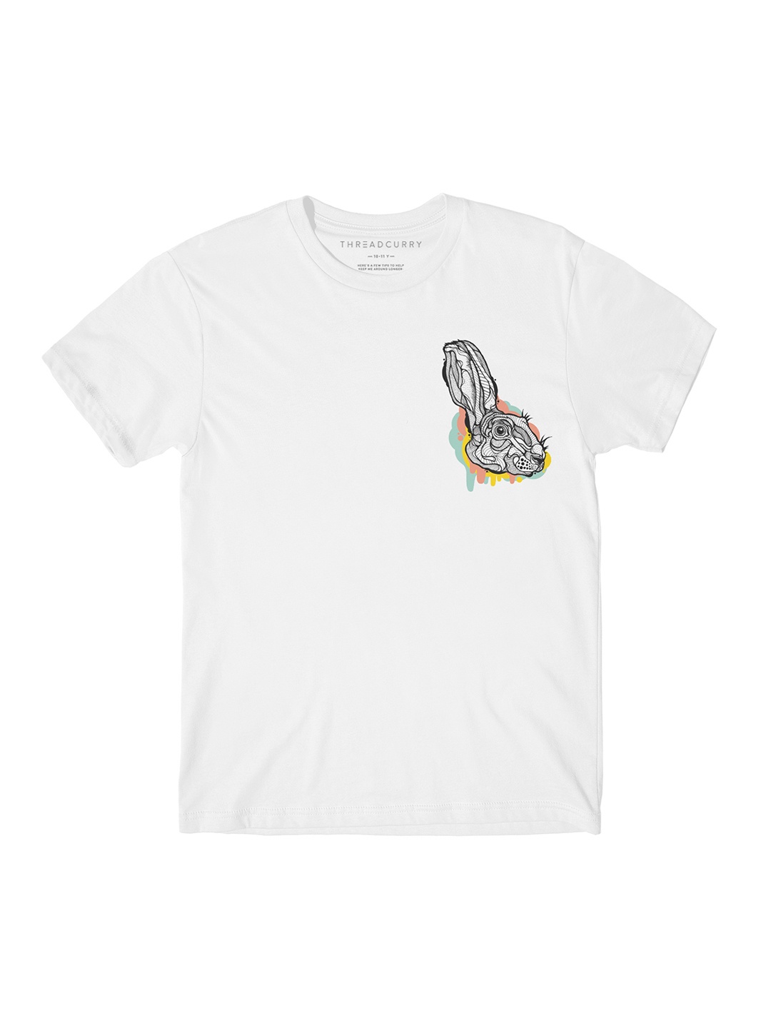 

THREADCURRY Boys White Printed Round Neck T-shirt