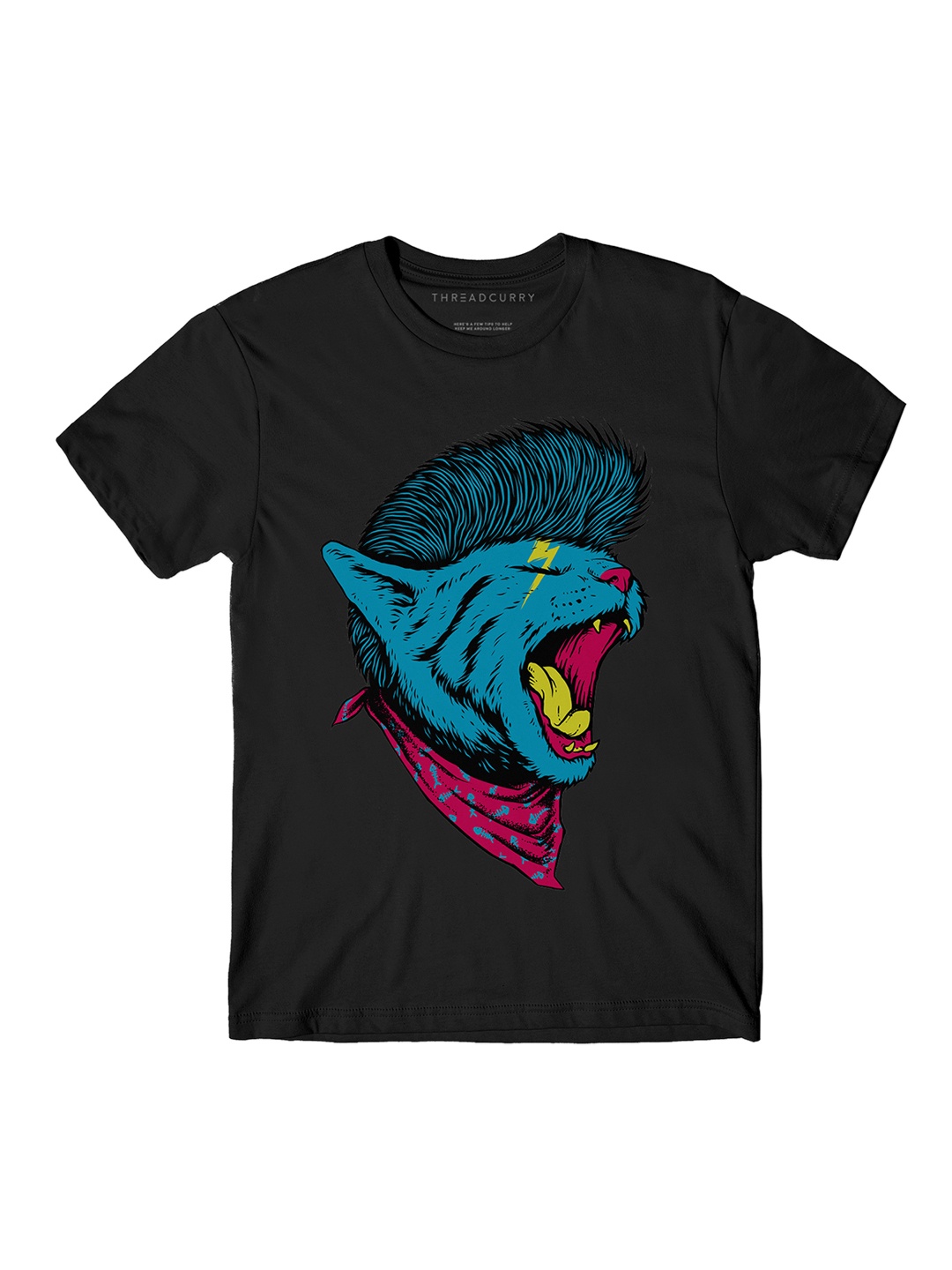 

THREADCURRY Boys Black Printed Round Neck T-shirt