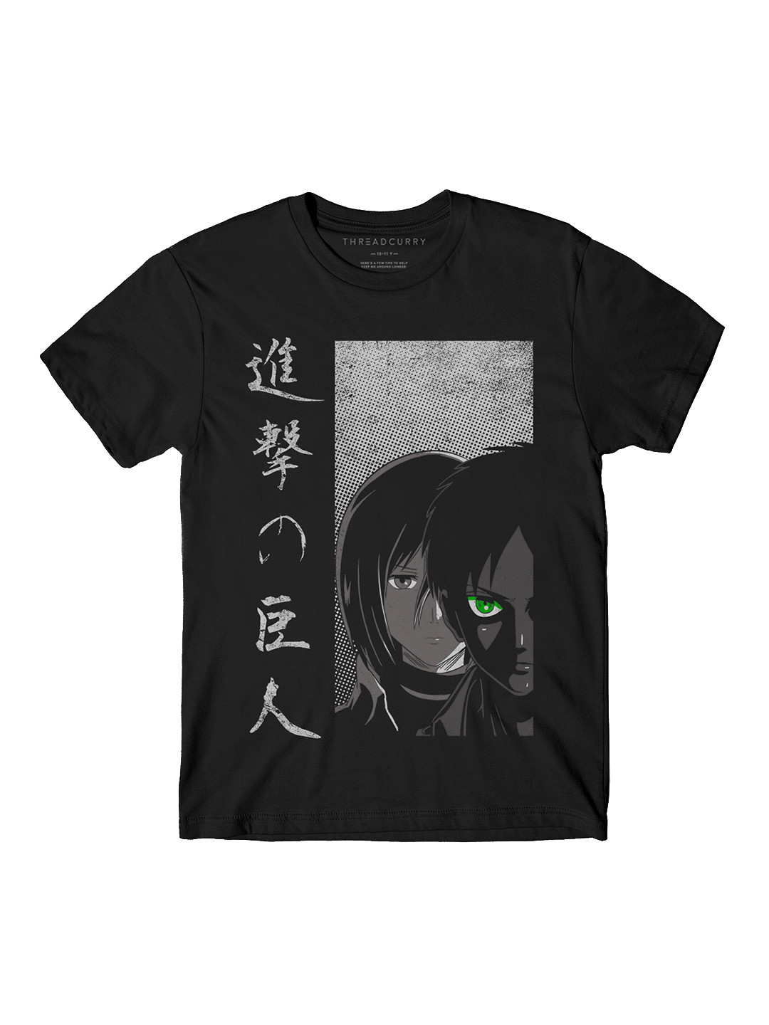 

THREADCURRY Boys Black Anime Print Tshirt