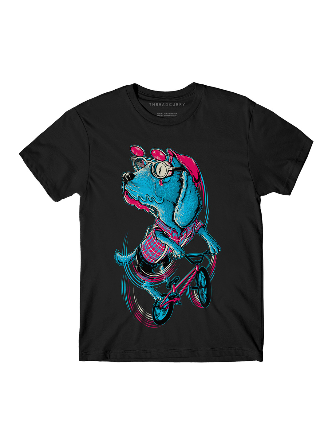 

THREADCURRY Boys Black & Blue Printed Round Neck T-shirt