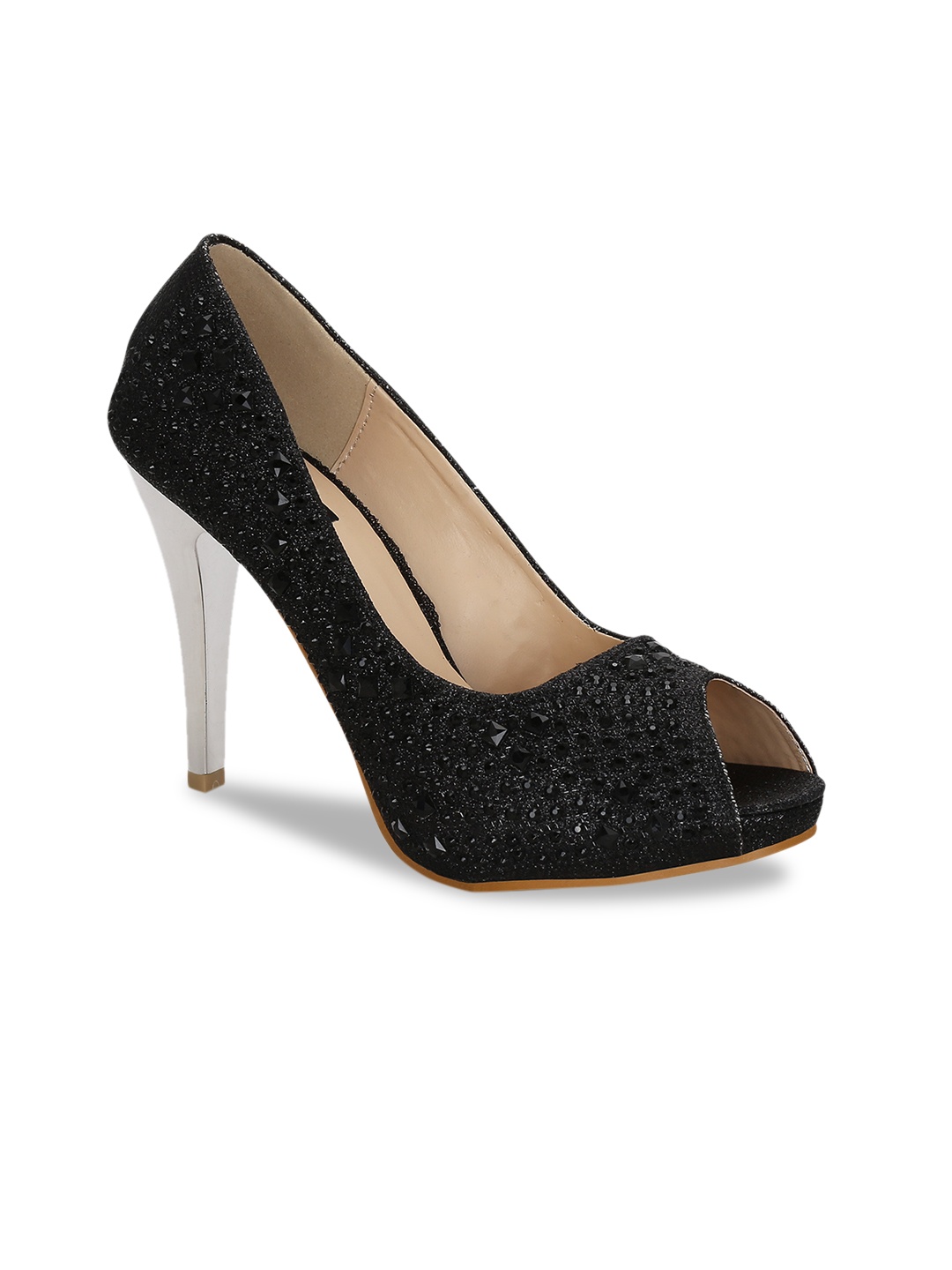 

Get Glamr Women Black Solid Peep Toes