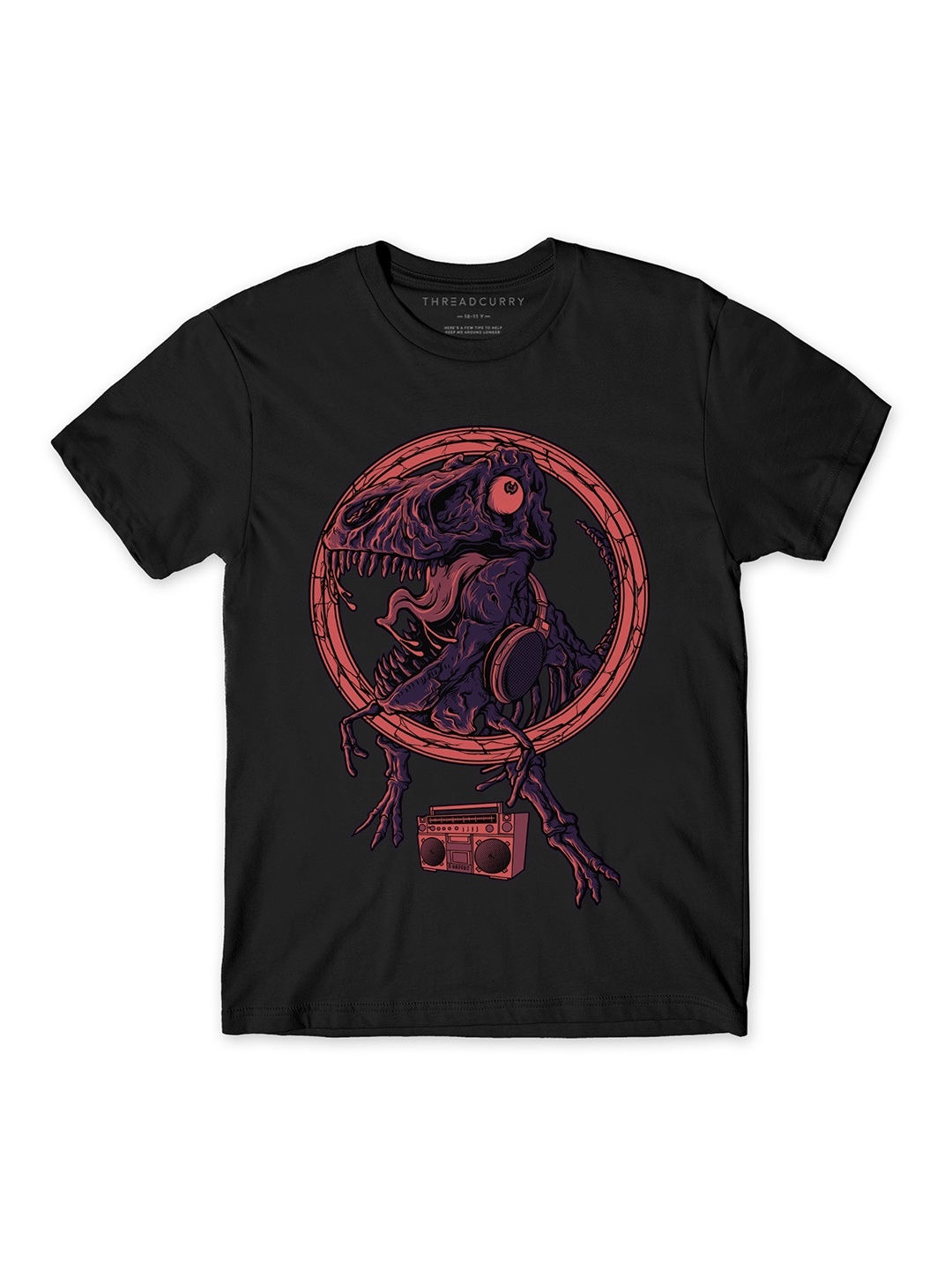 

THREADCURRY Boys Black & Red Printed Round Neck T-shirt