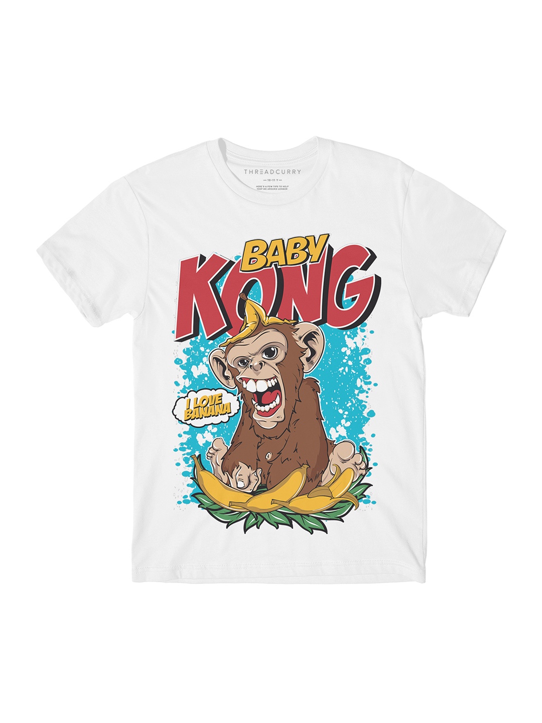 

THREADCURRY Boys White Printed Round Neck T-shirt