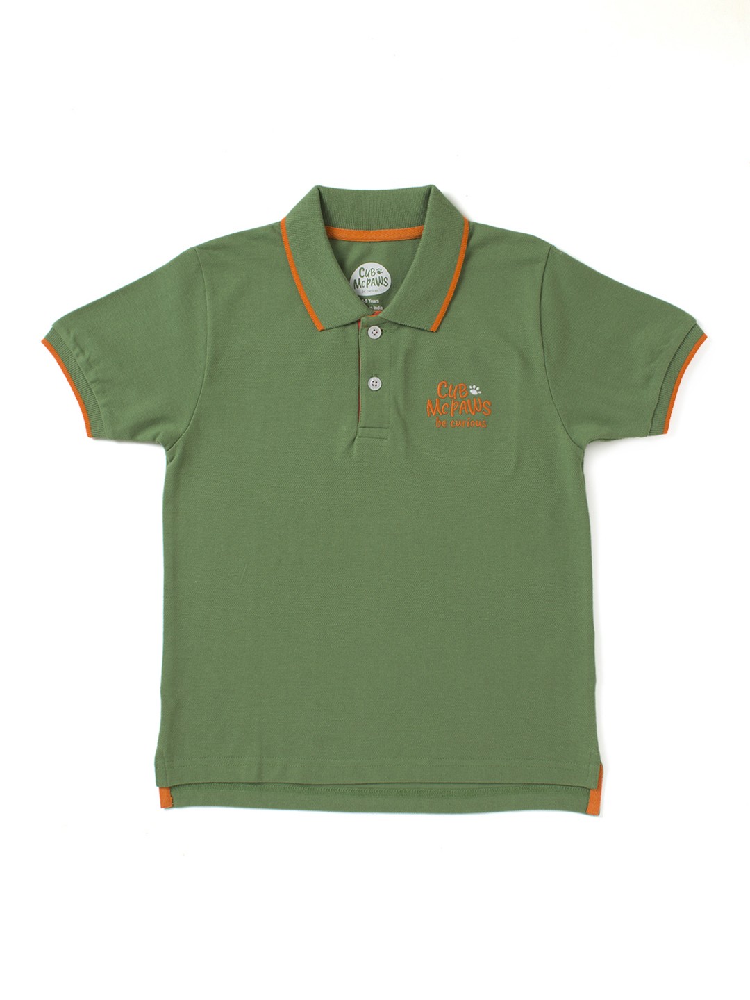 

Cub McPaws Boys Green Solid Polo Collar T-shirt