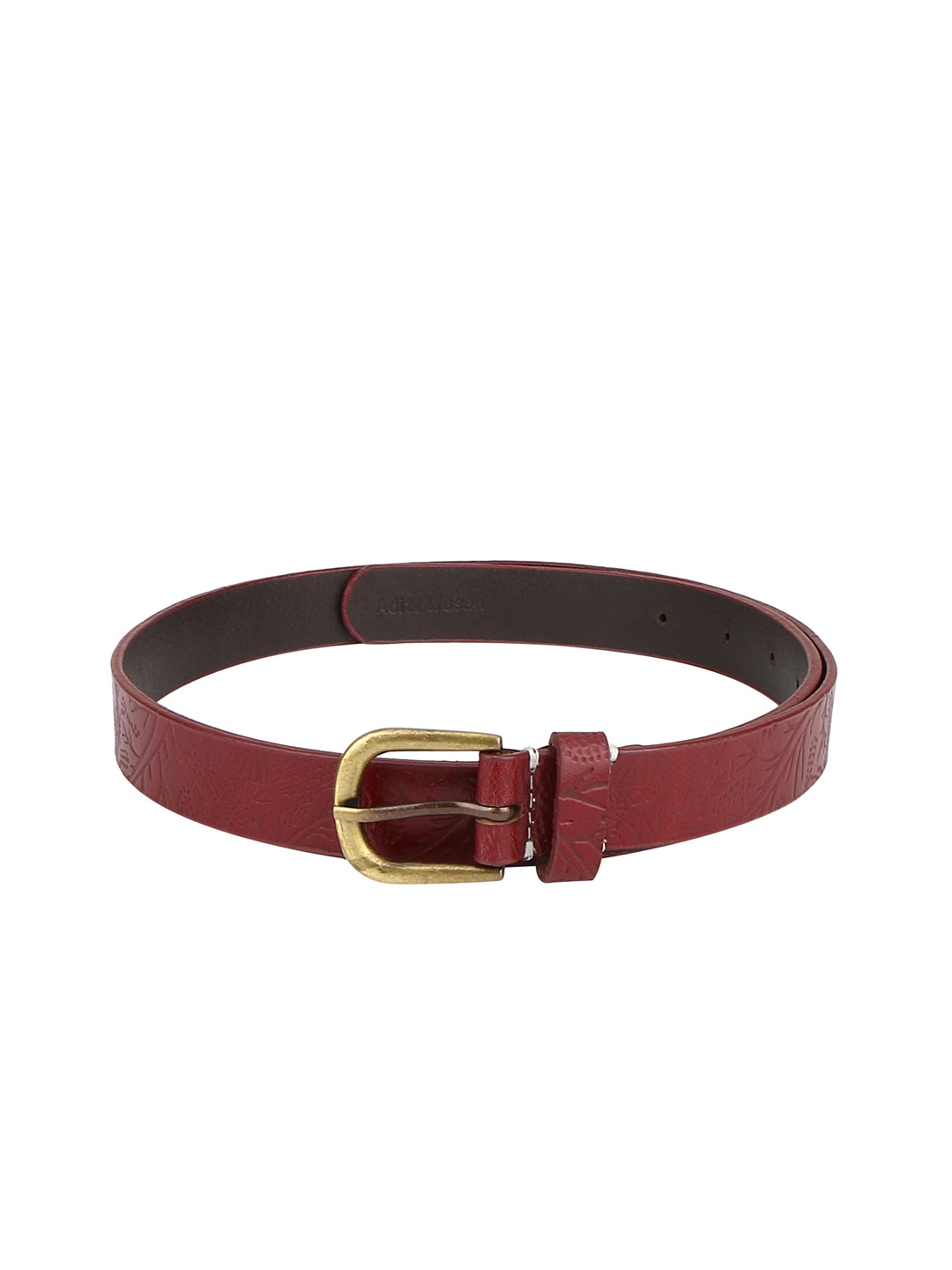

Aditi Wasan Women Red Solid Genuine Leather Belt