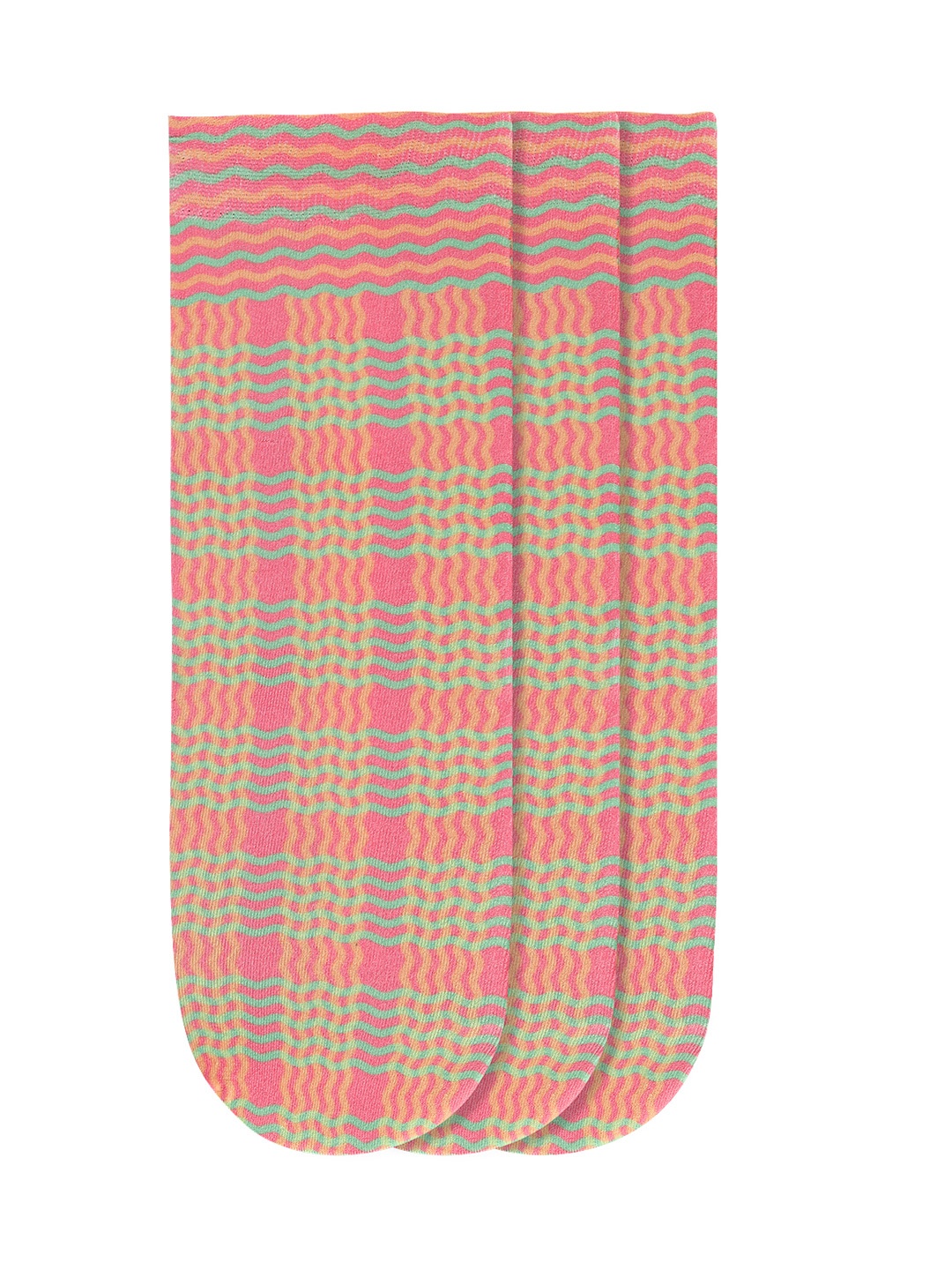 

JUMP USA Women Pack of 3 Multicoloured Striped Ankle-Length Socks, Multi