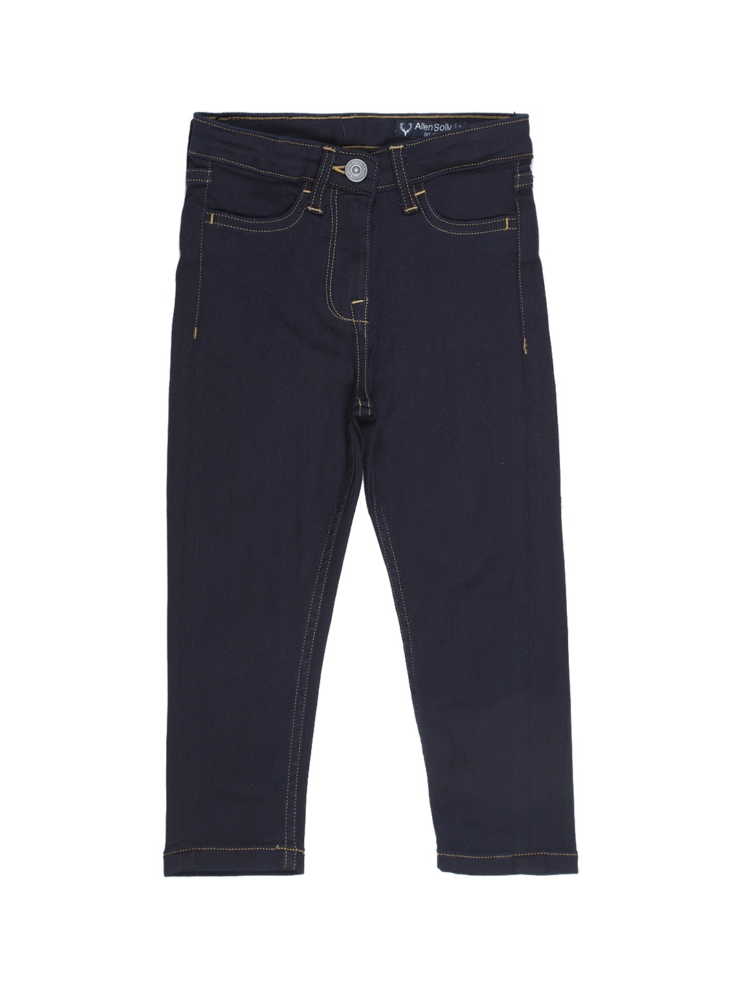 

Allen Solly Junior Girls Navy Blue Regular Fit Mid-Rise Clean Look Stretchable Jeans