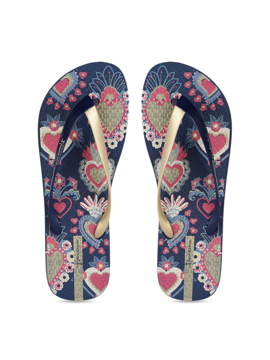 

iPanema Women Navy Blue & Pink Printed Thong Flip-Flops