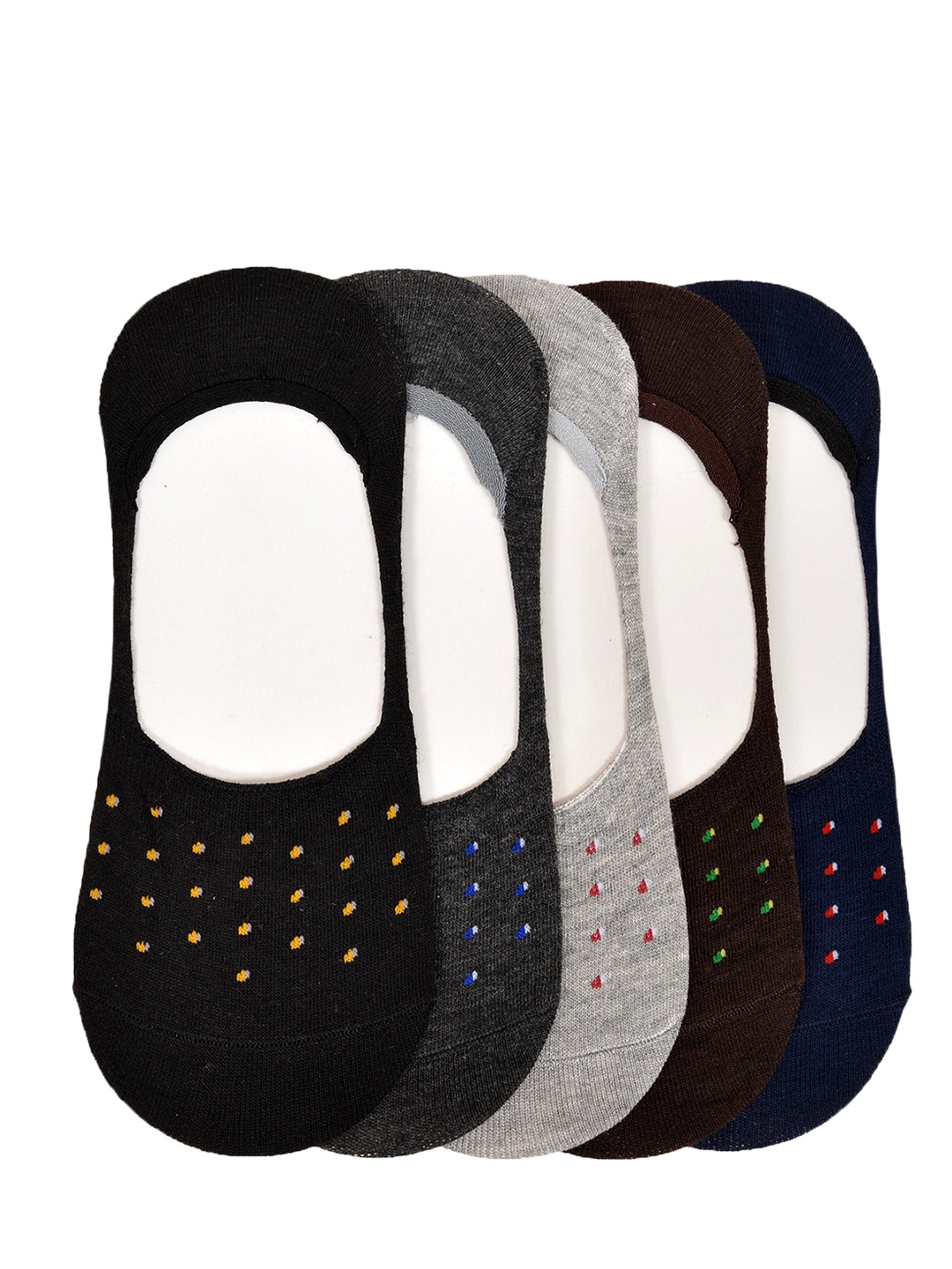 

MARC Men Pack of 5 Multicoloured Patterned Shoe Liners, Multi