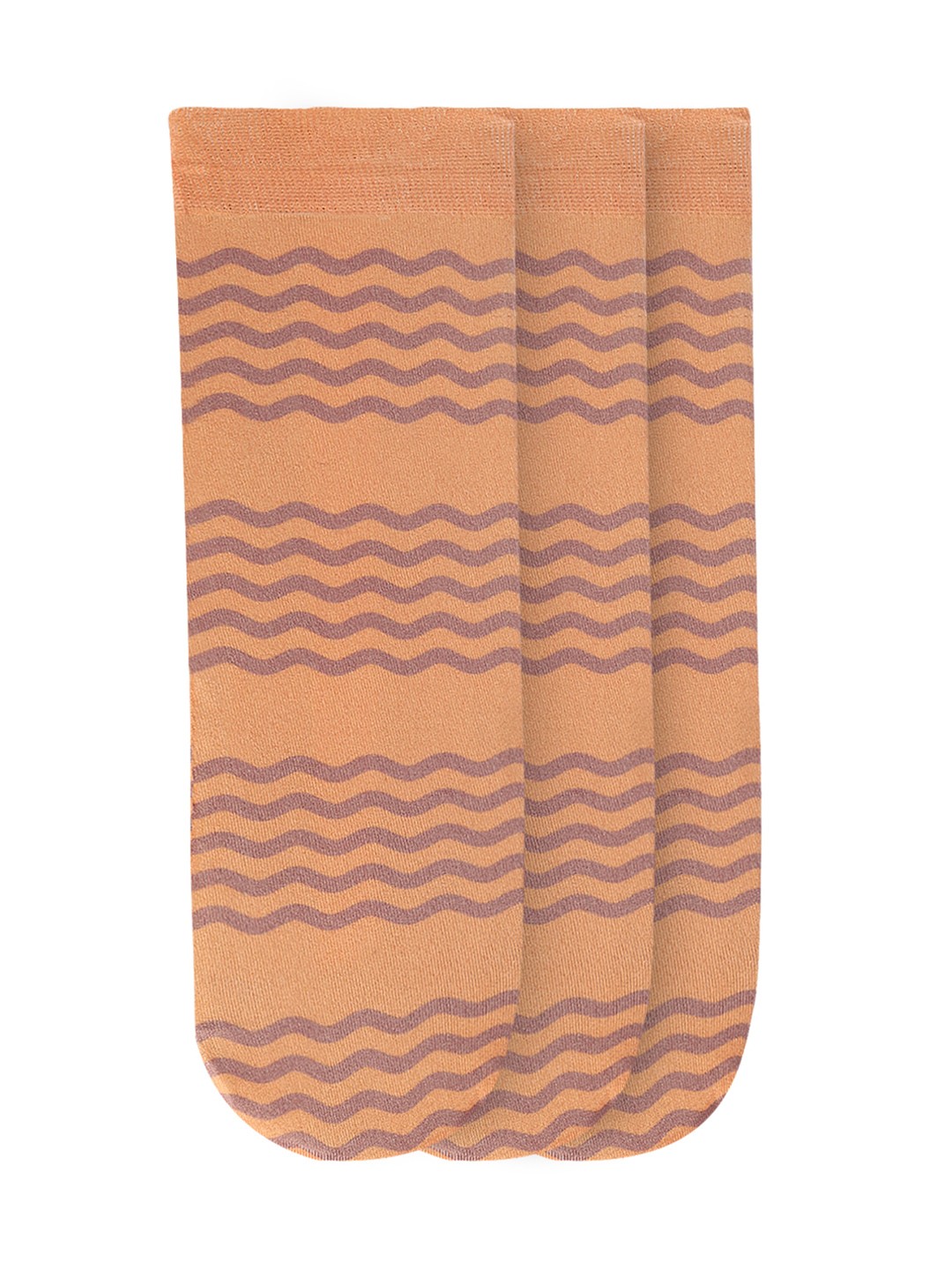

JUMP USA Women Pack of 3 Orange & Purple Striped Ankle-Length Socks