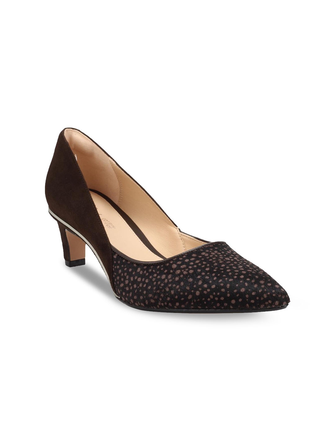 

Clarks Women Brown Printed LeatherPumps