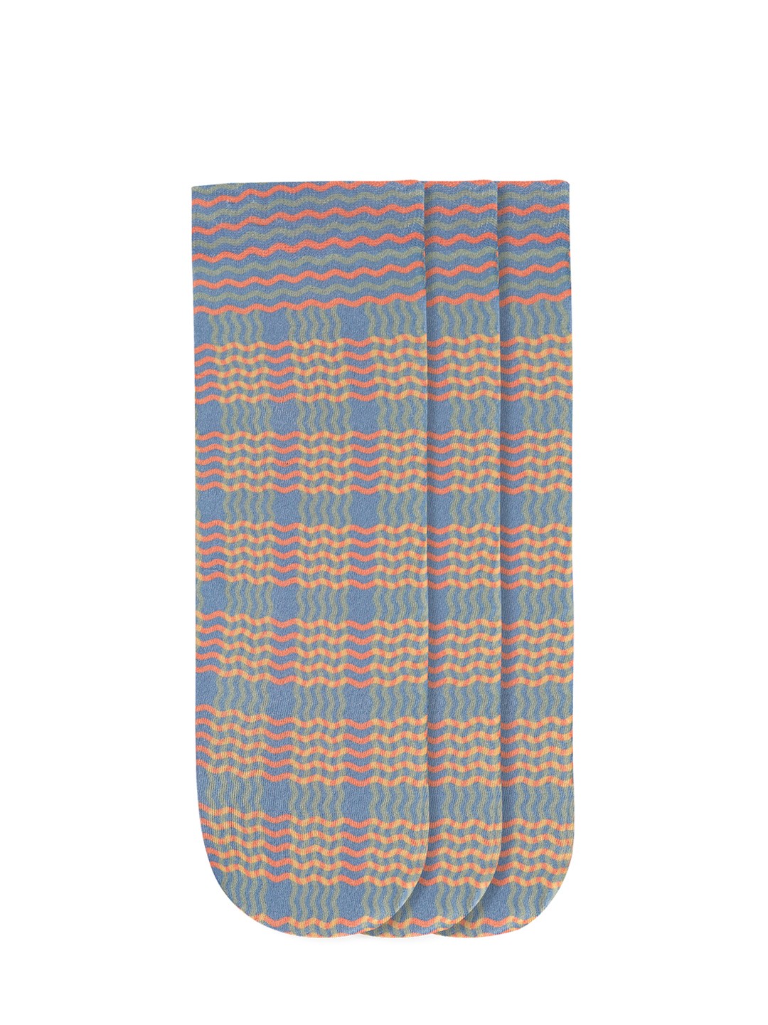 

JUMP USA Women Pack of 3 Multicoloured Striped Ankle-Length Socks, Multi