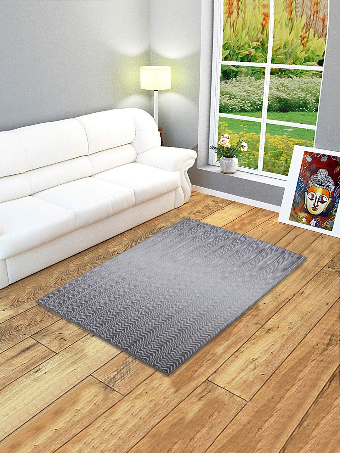 

RUGSMITH Grey Printed Anti-Skid Carpets