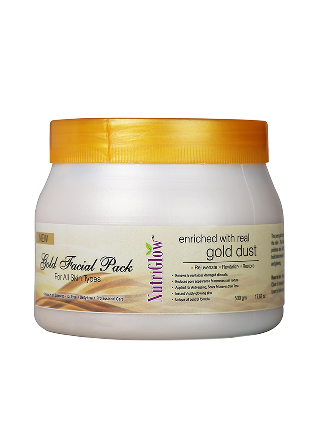 

NutriGlow Luster Gold Facial Pack for All Skin Types - 500g, Off white