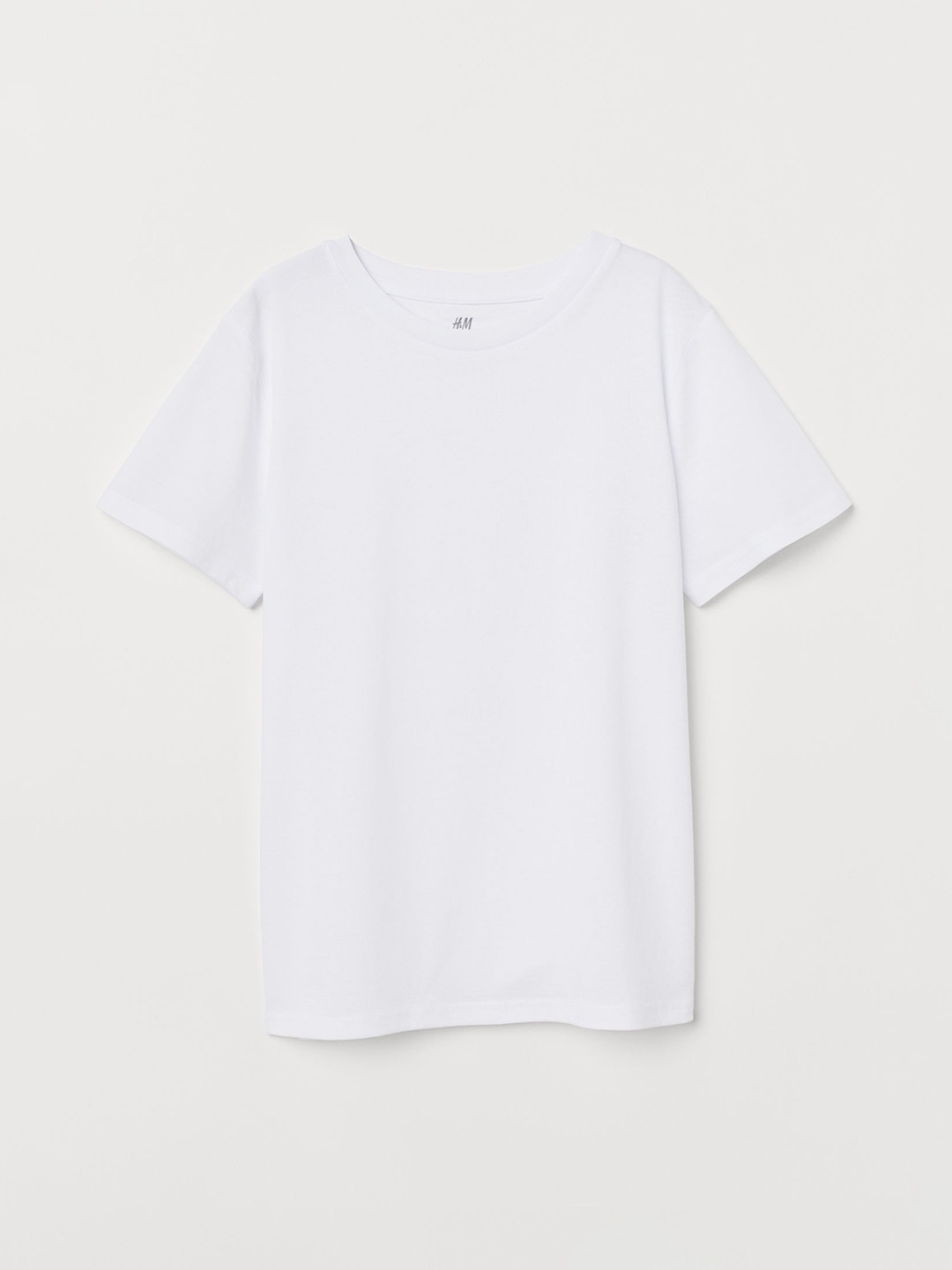 

HM Boys White Solid Pure Cotton T-shirt