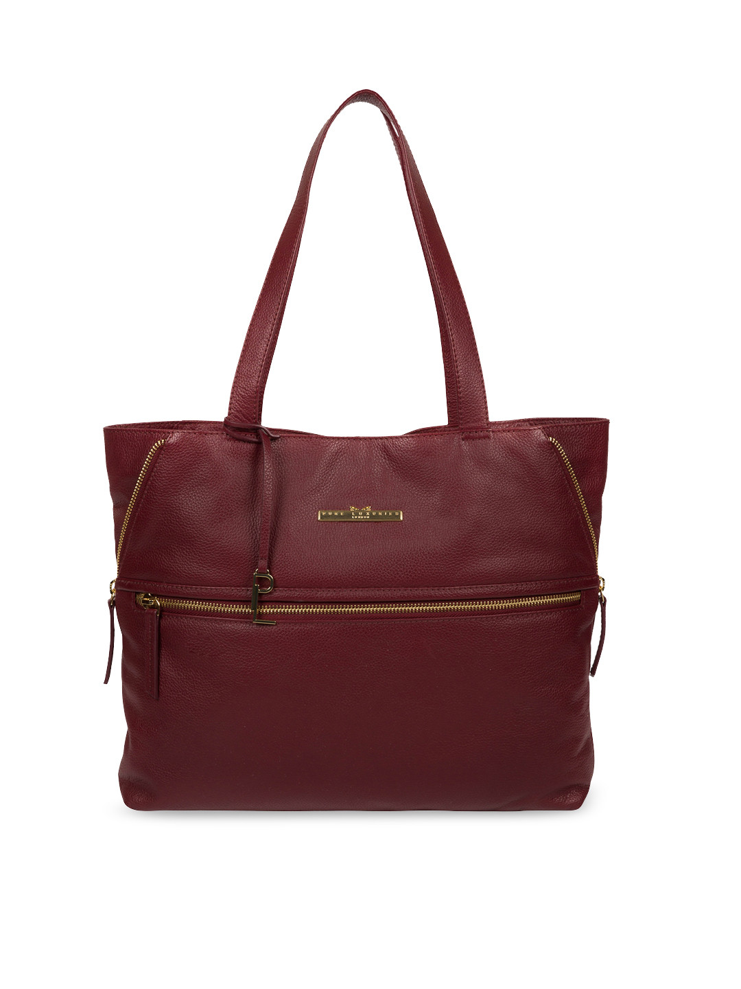 

PURE LUXURIES LONDON Women Maroon Solid Genuine Leather Selsey Shoulder Bag