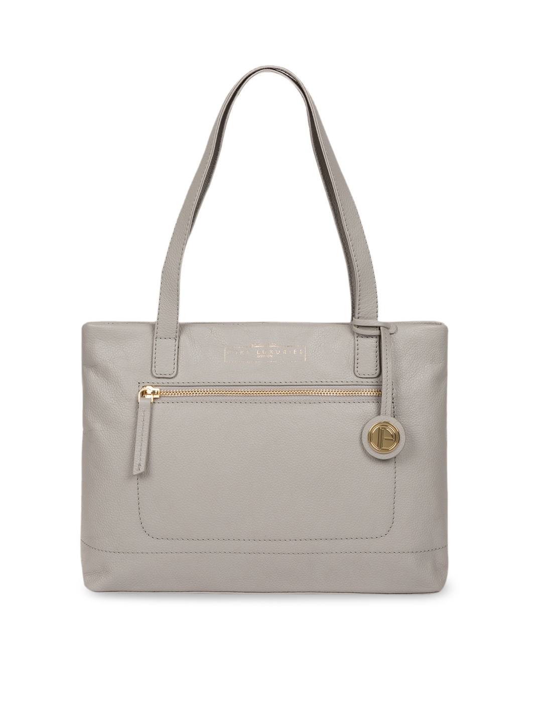 

PURE LUXURIES LONDON Women Grey Solid Genuine Leather Adley Shoulder Bag
