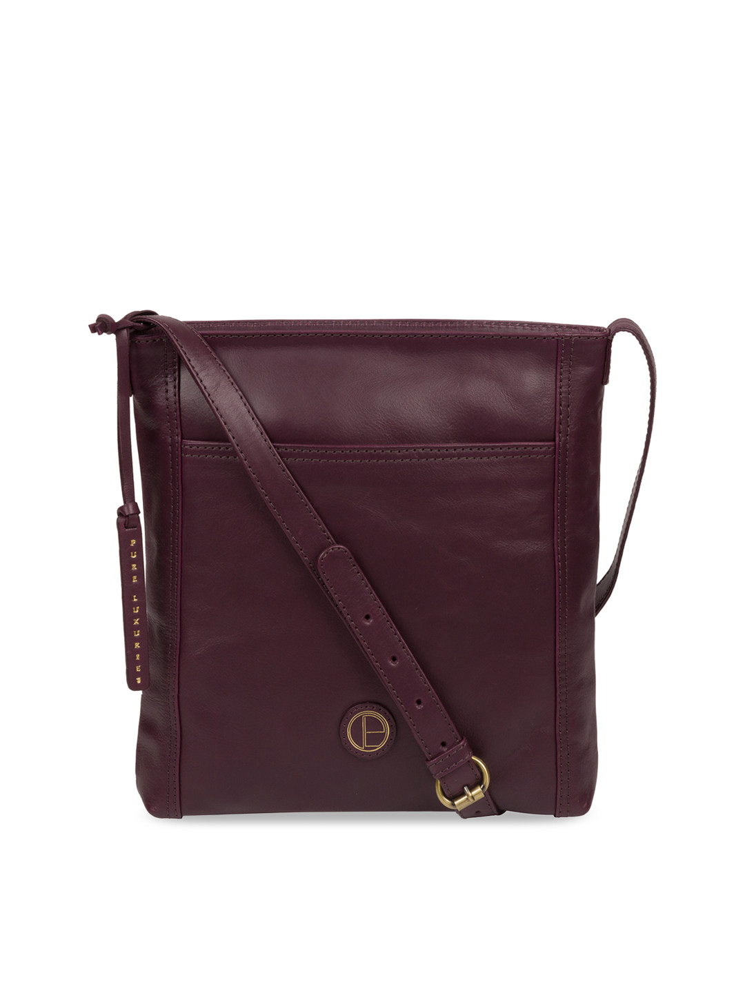 

PURE LUXURIES LONDON Women Purple Solid Genuine Leather Plumpton Sling Bag