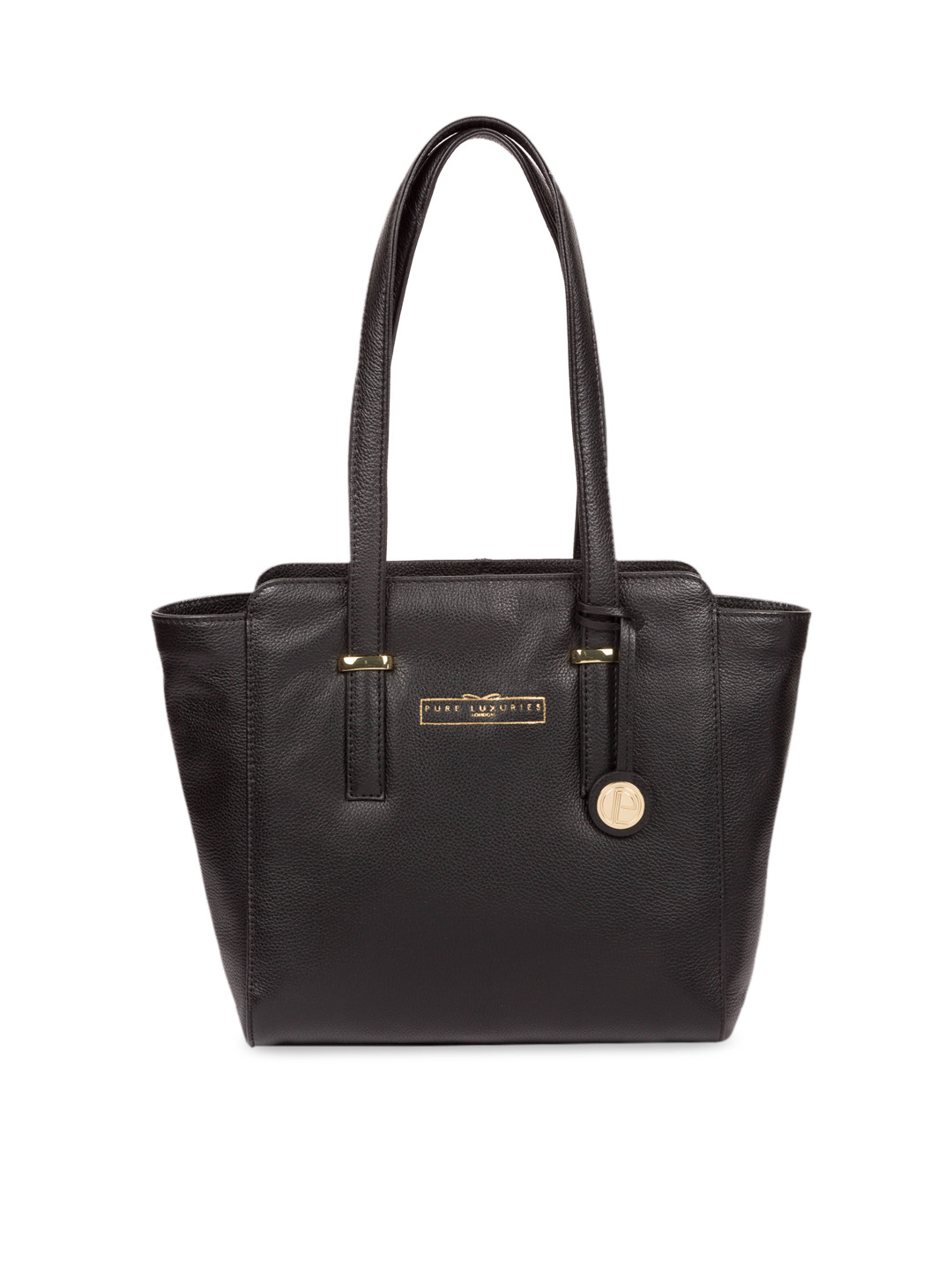 

PURE LUXURIES LONDON Women Black Solid Genuine Leather Blakeley Shoulder Bag