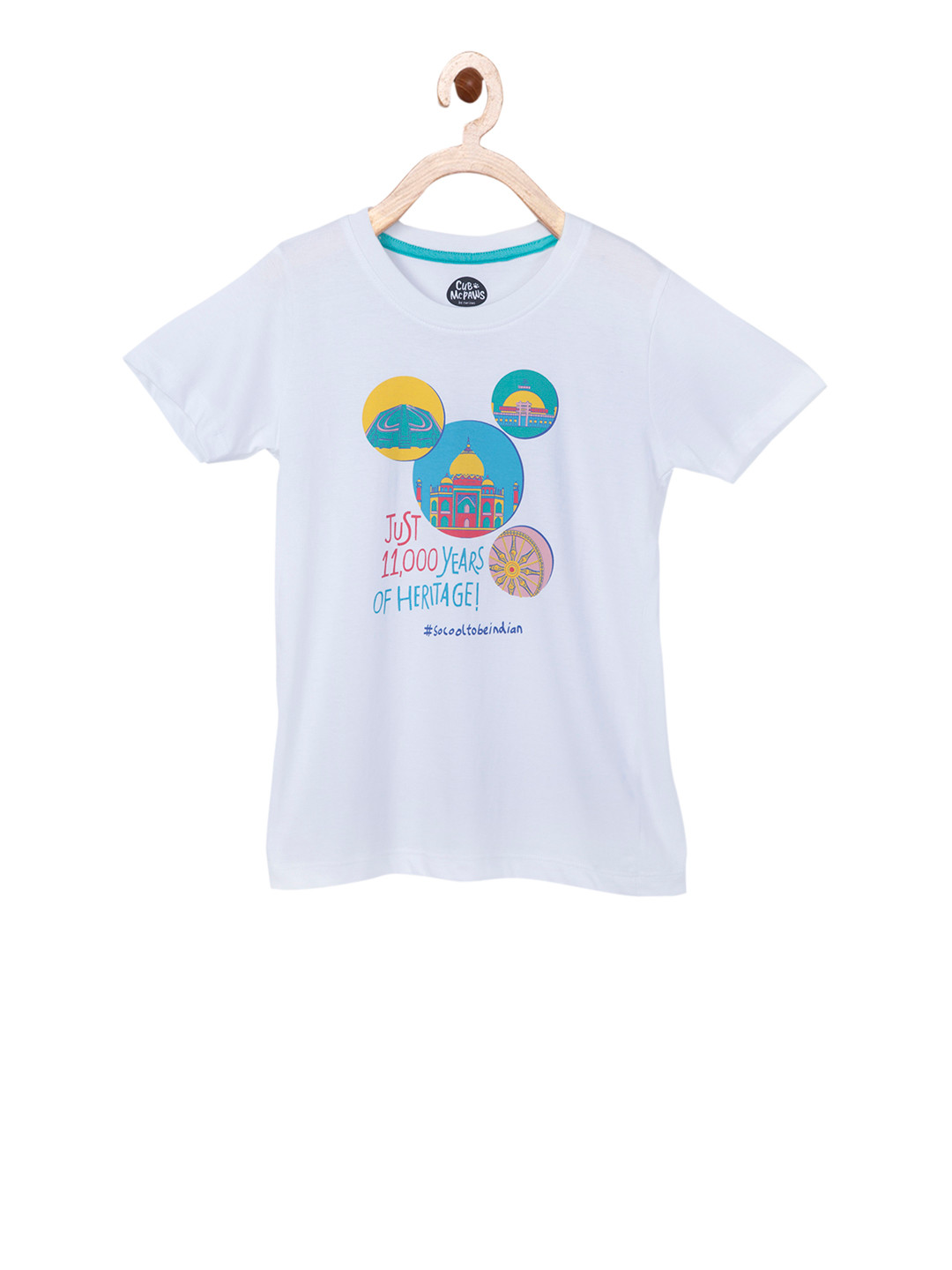 

Cub McPaws Boys White Printed Round Neck T-shirt
