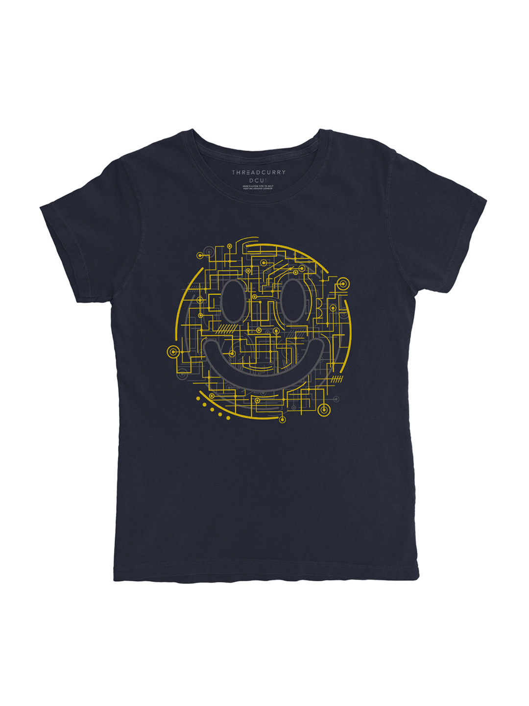 

THREADCURRY Girls Navy Blue Printed Round Neck T-shirt