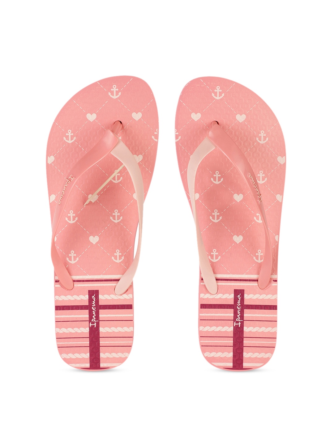 

iPanema Women Peach-Coloured & Off-White Printed Thong Flip-Flops
