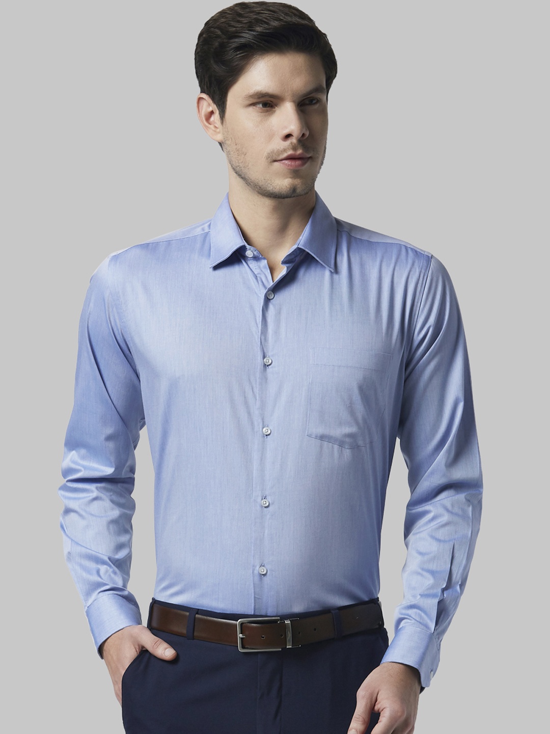 

Park Avenue Men Blue Slim Fit Solid Formal Shirt