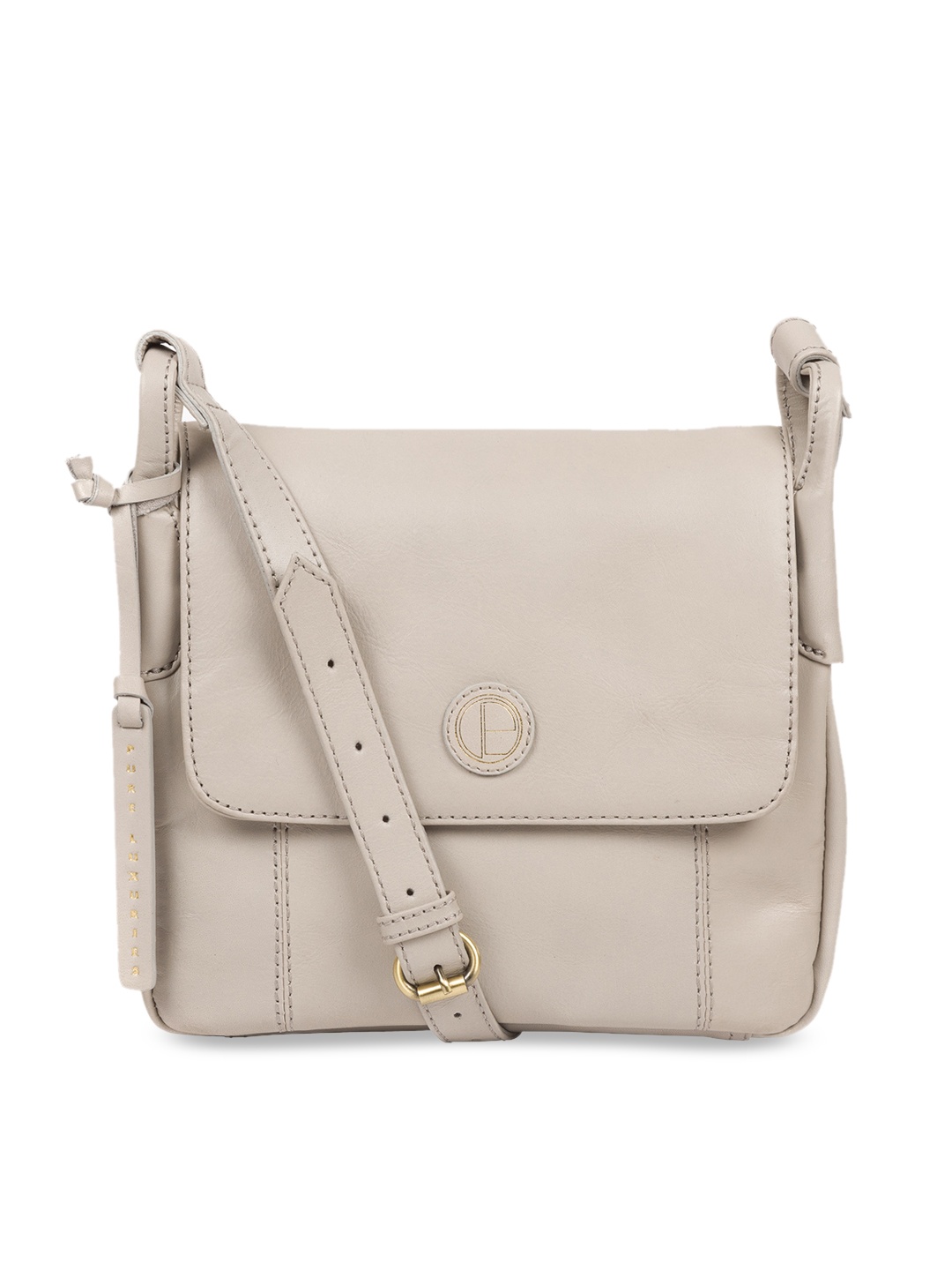 

PURE LUXURIES LONDON Women Grey Solid Genuine Leather Houghton Sling Bag