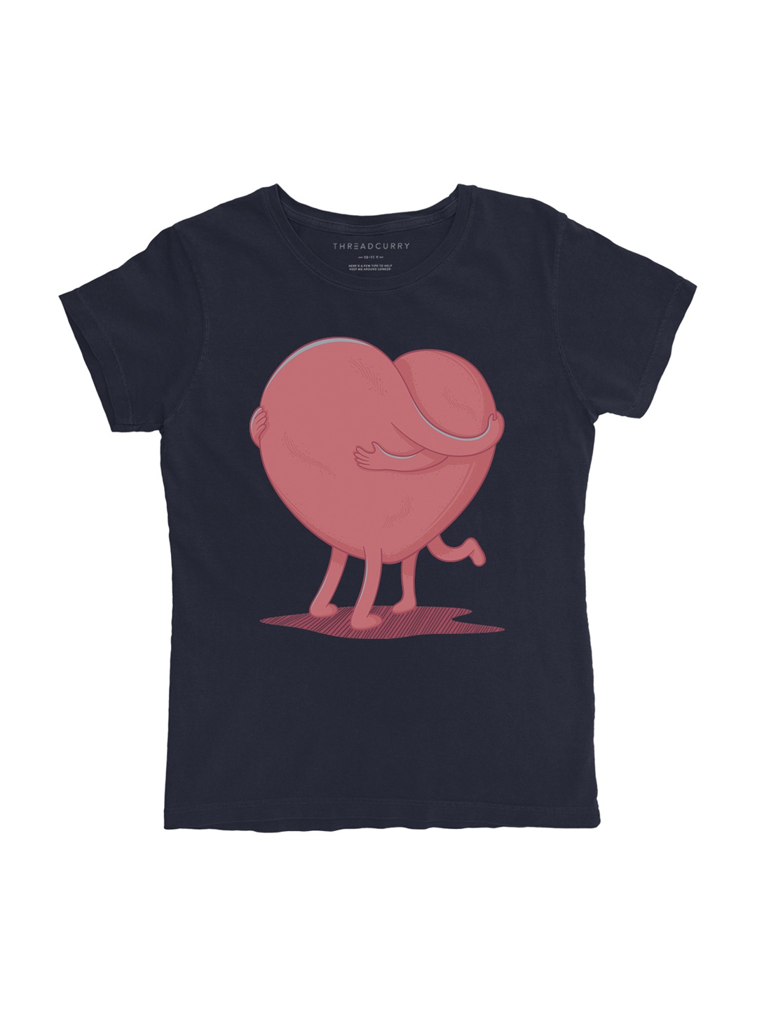 

THREADCURRY Girls Navy Blue Printed Round Neck T-shirt