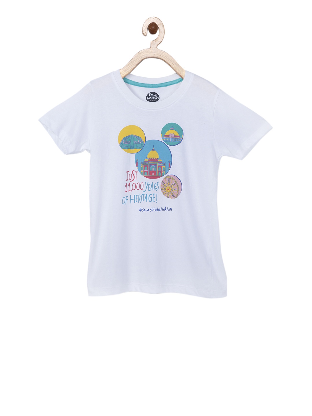 

Cub McPaws Boys White Printed Round Neck T-shirt