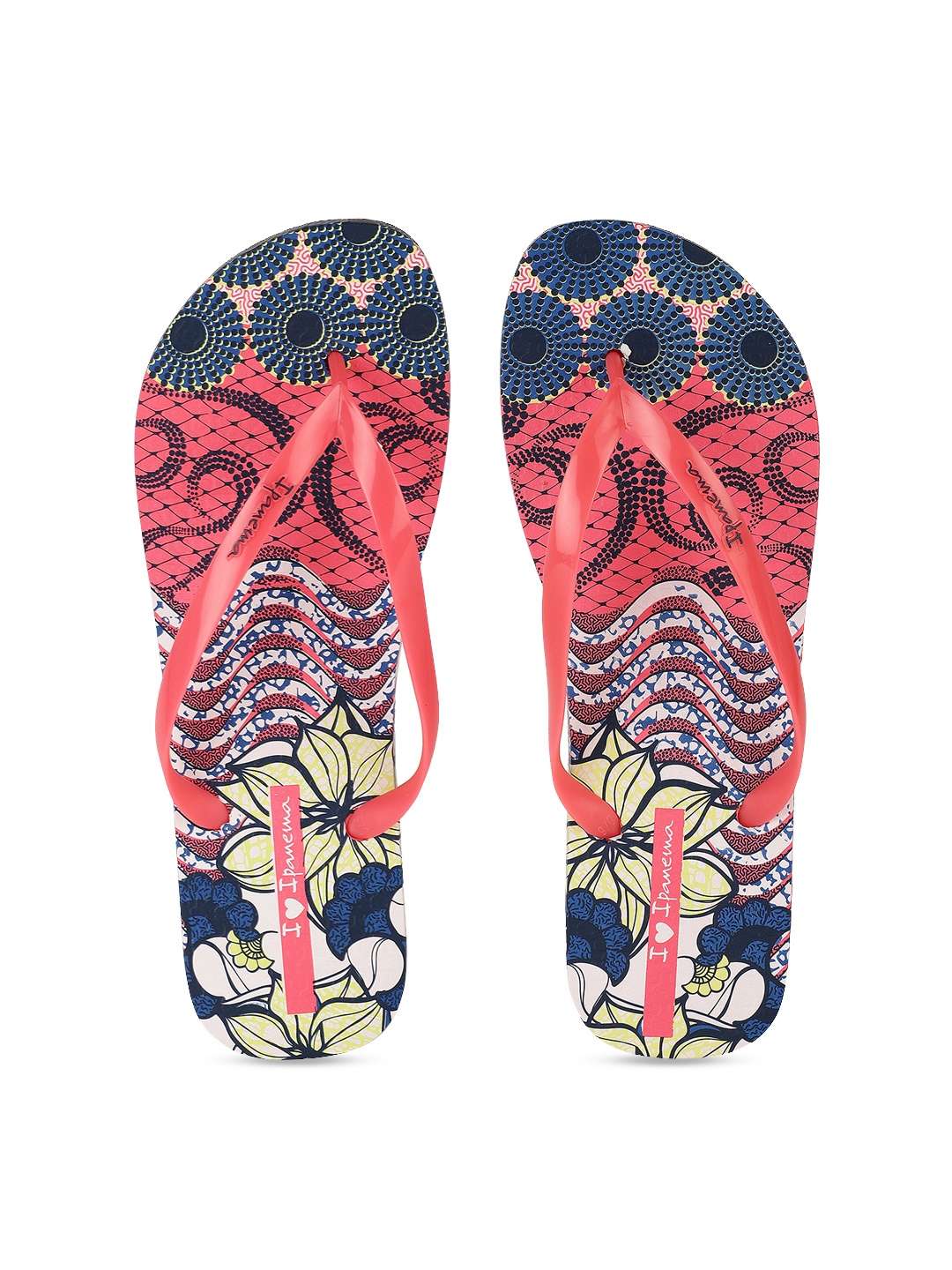

iPanema Women Pink & Navy Blue Printed Thong Flip-Flops