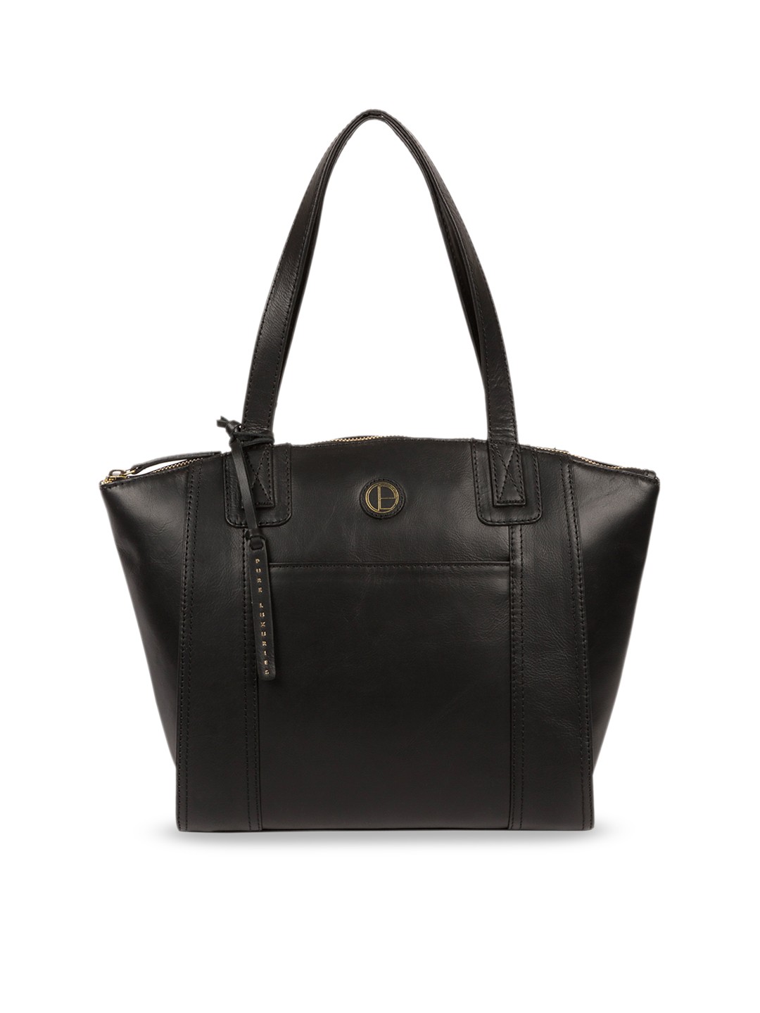 

PURE LUXURIES LONDON Women Black Solid Genuine Leather Jura Shoulder Bag