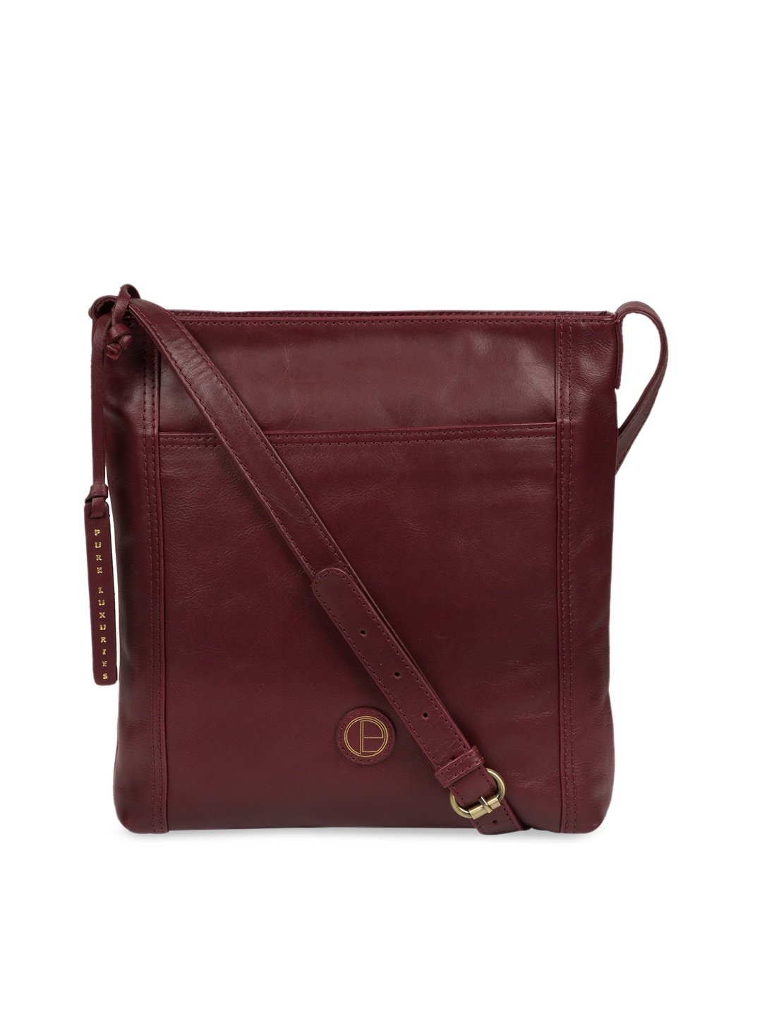 

PURE LUXURIES LONDON Women Burgundy Solid Genuine Leather Plumpton Sling Bag
