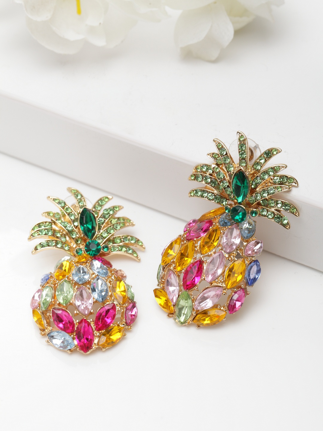 

AVANT-GARDE PARIS Gold-Plated Multicoloured Contemporary Drop Earrings, Multi