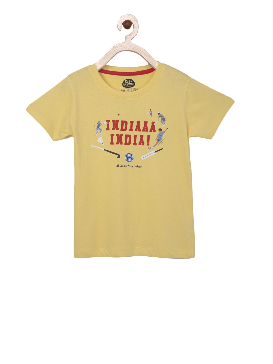 

Cub McPaws Boys Yellow Printed Round Neck T-shirt