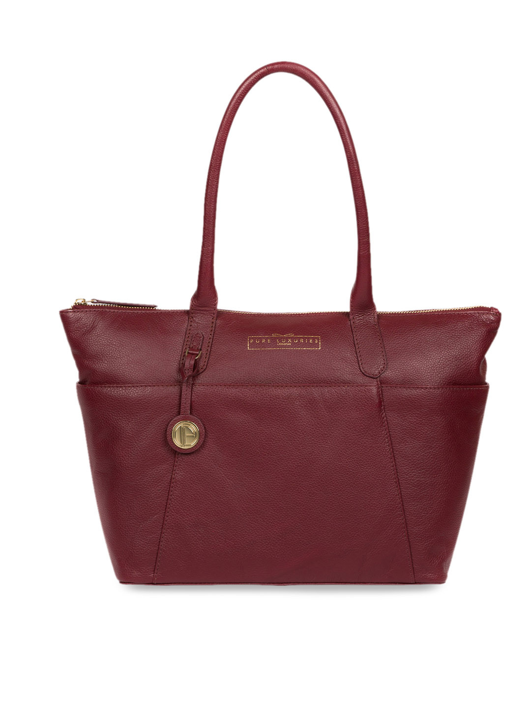 

PURE LUXURIES LONDON Women Maroon Solid Genuine Leather Everly Shoulder Bag