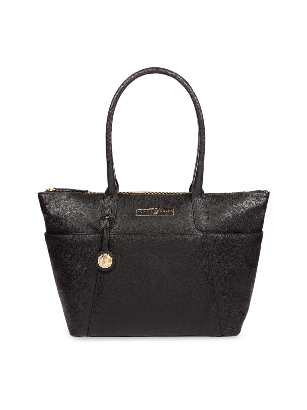 

PURE LUXURIES LONDON Women Black Solid Genuine Leather Everly Shoulder Bag