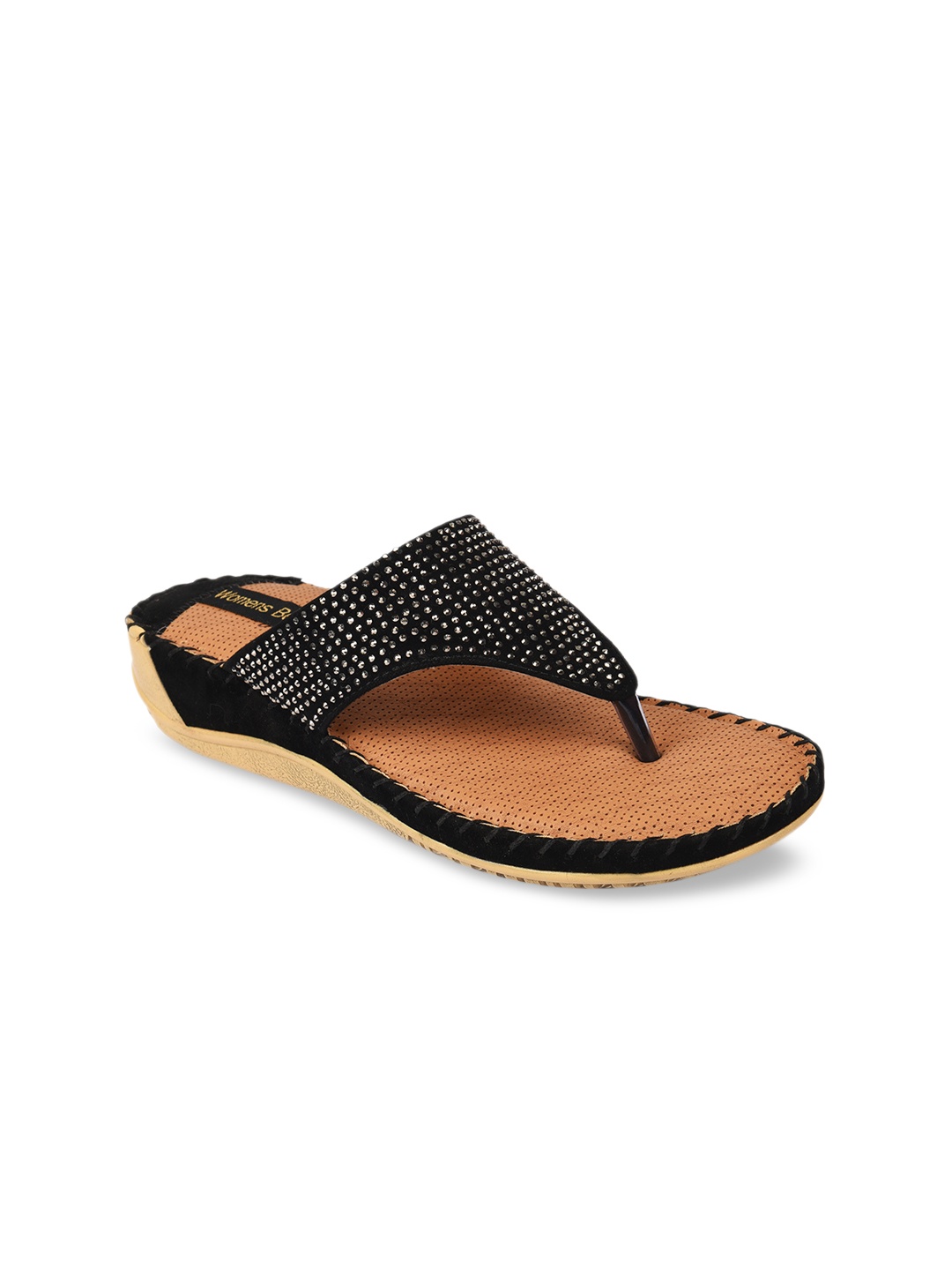 

WOMENS BERRY Women Black Solid Open Toe Flats