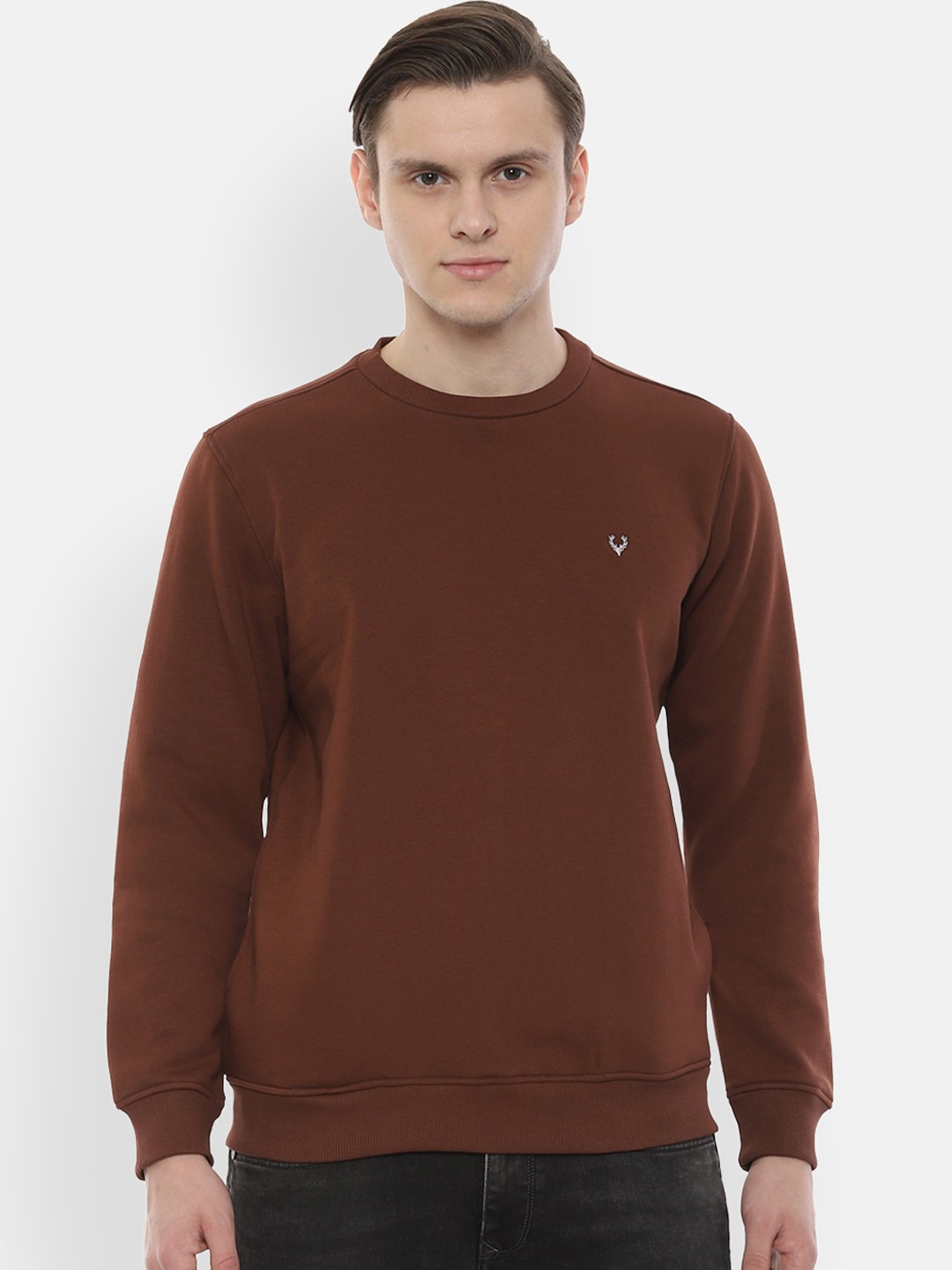 

Allen Solly Men Brown Solid Sweatshirt