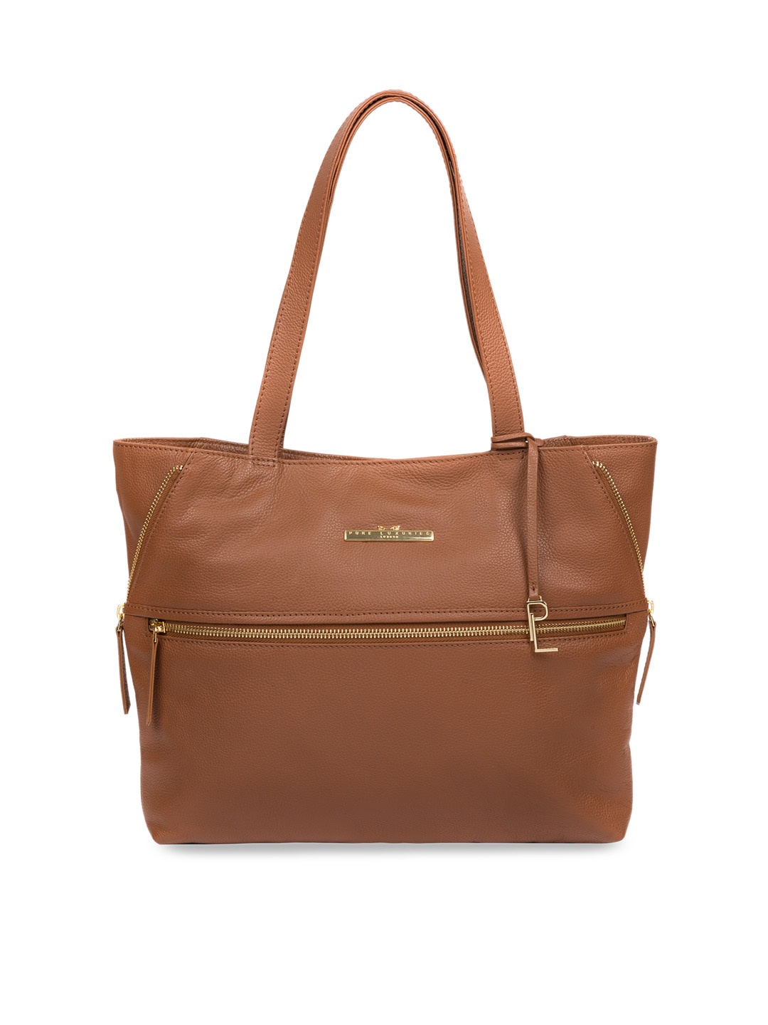

PURE LUXURIES LONDON Women Tan Brown Solid Genuine Leather Selsey Shoulder Bag