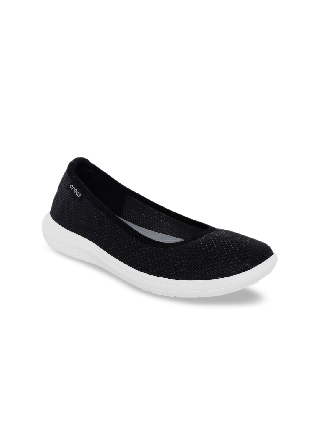 

Crocs Reviva Women Black Woven Design Canvas Ballerinas