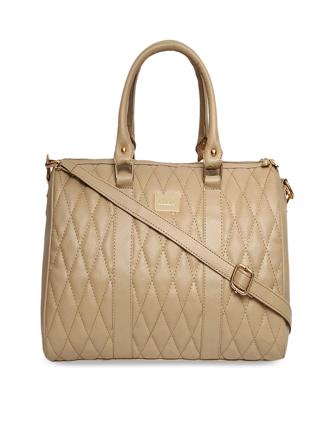 

KLEIO Beige Textured Handheld Bag