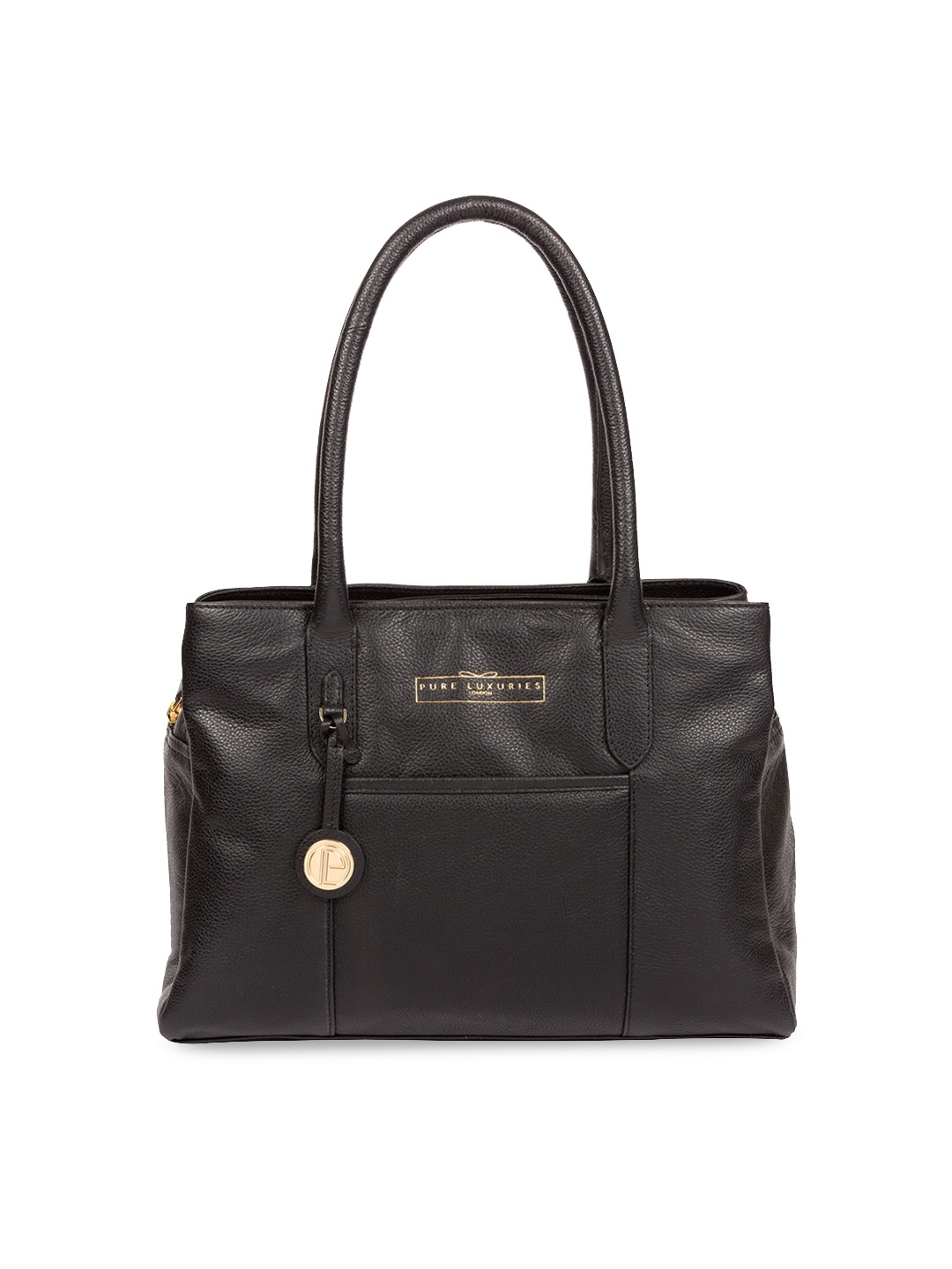 

PURE LUXURIES LONDON Women Black Solid Genuine Leather Chatham Shoulder Bag