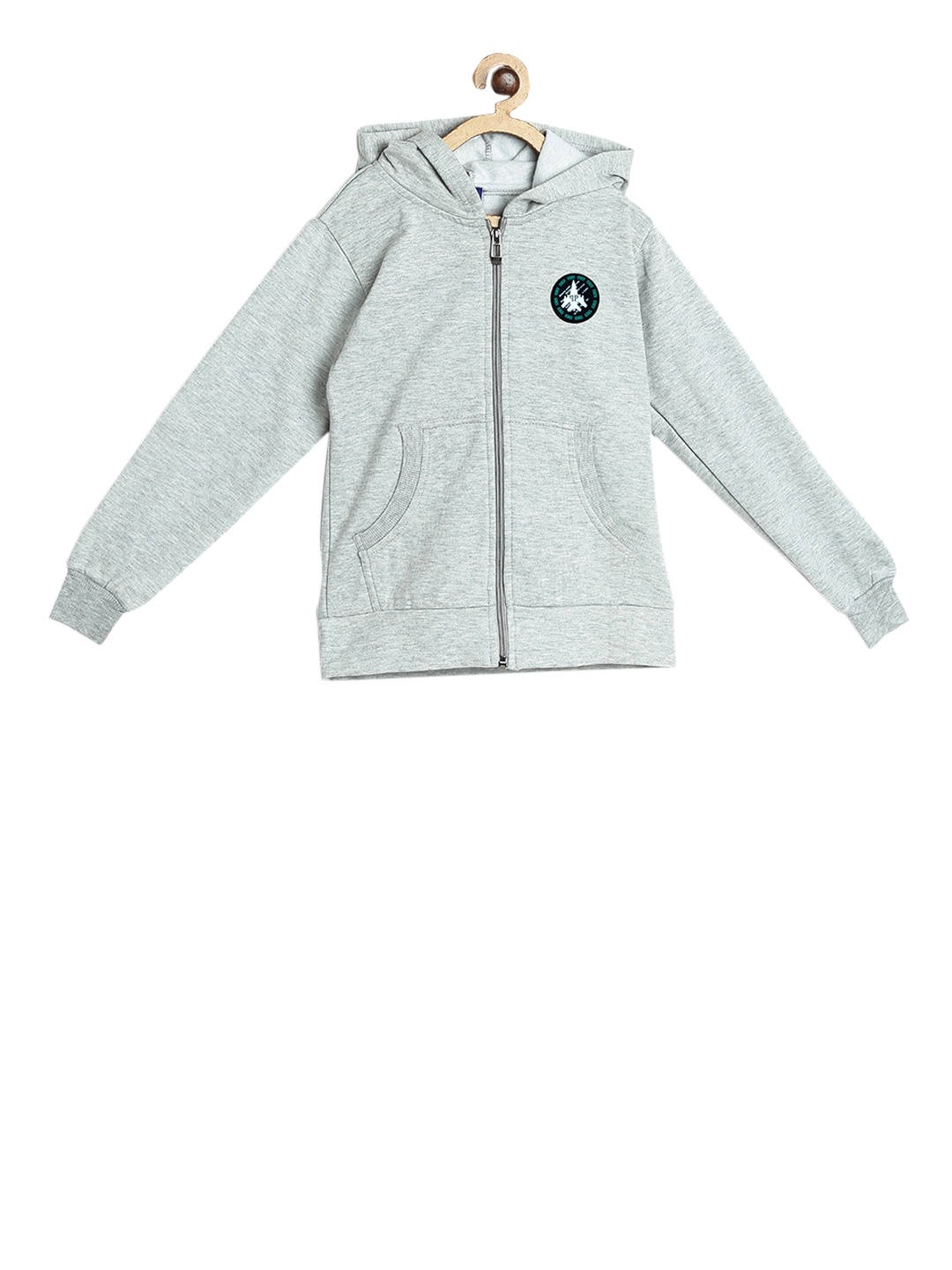 

SWEET ANGEL Kids Grey Solid Hooded Sweatshirt