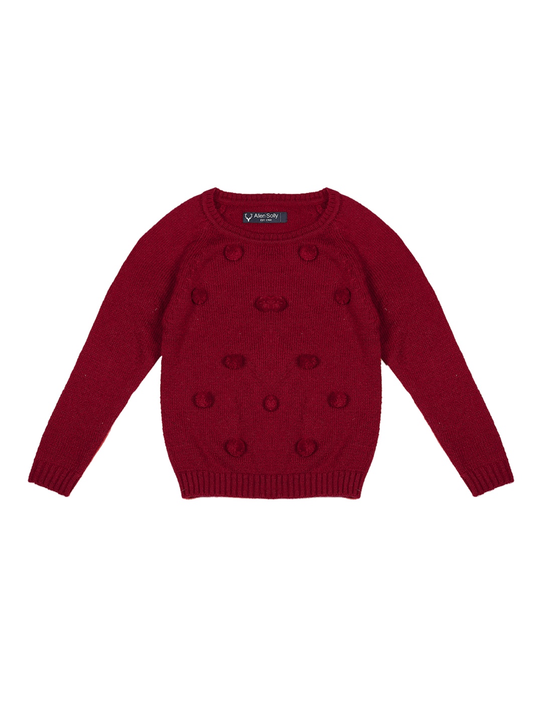 

Allen Solly Junior Girls Maroon Self Design Sweater